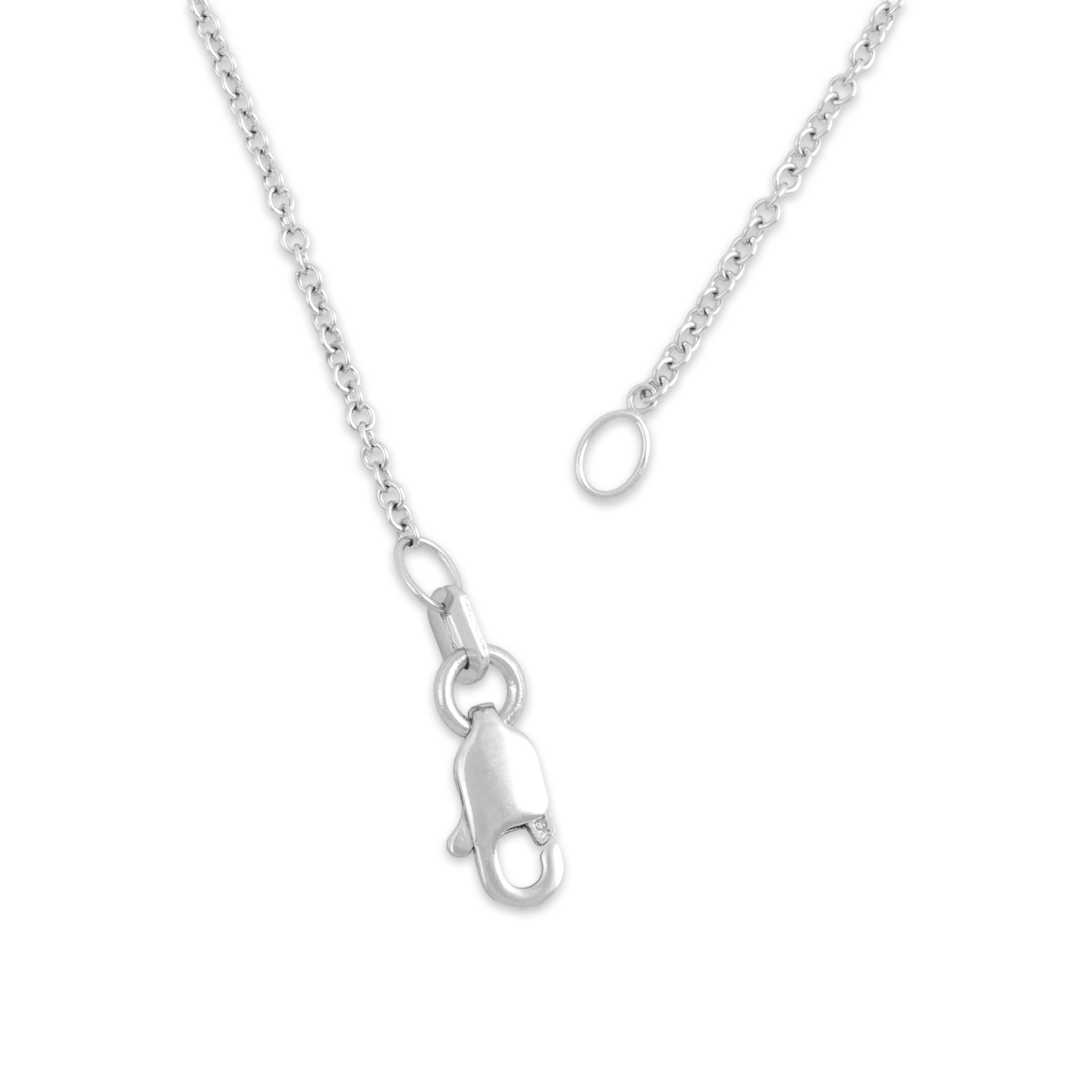 Estate 18k White Gold 1.2mm Quintessential Cable Chain - clasp view