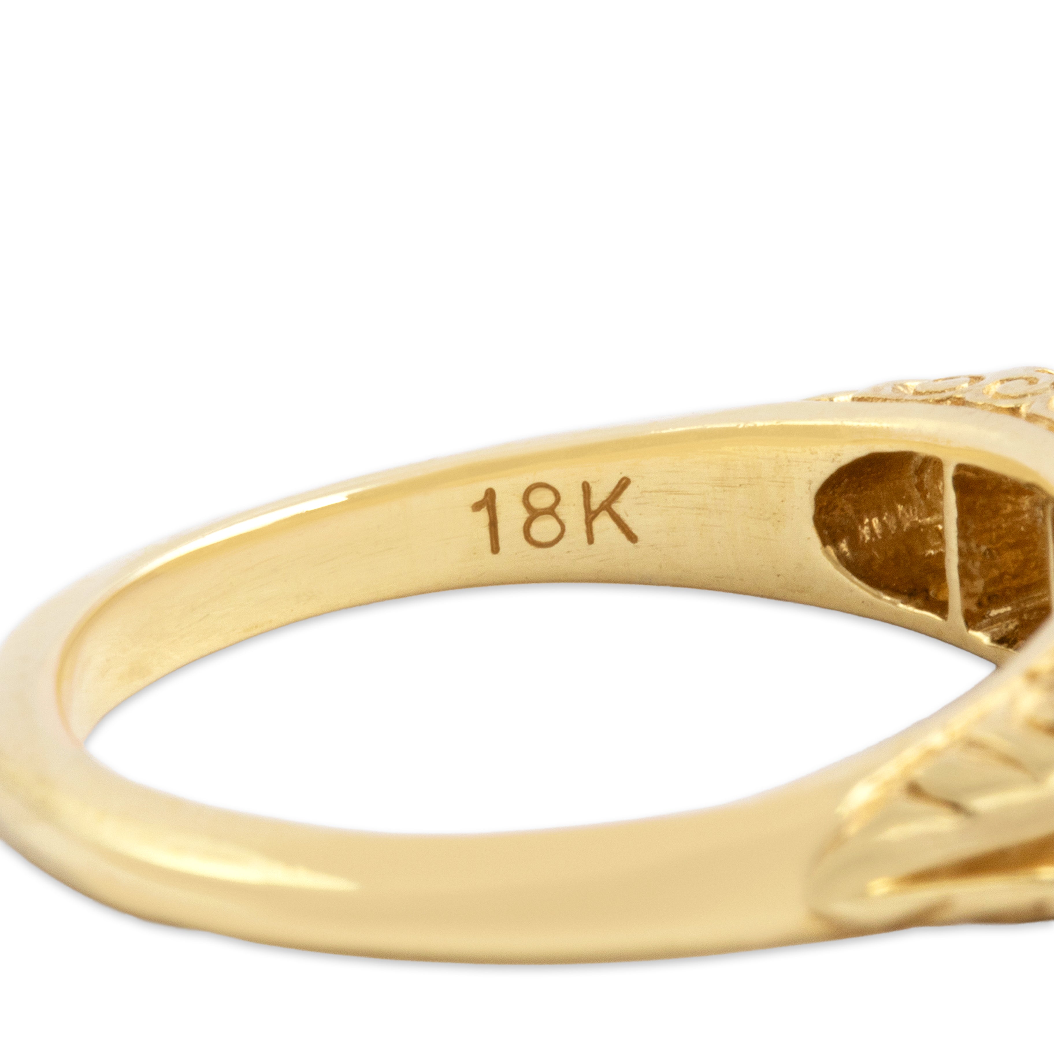 Vintage 18k Yellow Gold 1.0cttw Diamond Fabulous Graduating Swirled Line Ring - Hallmark view
