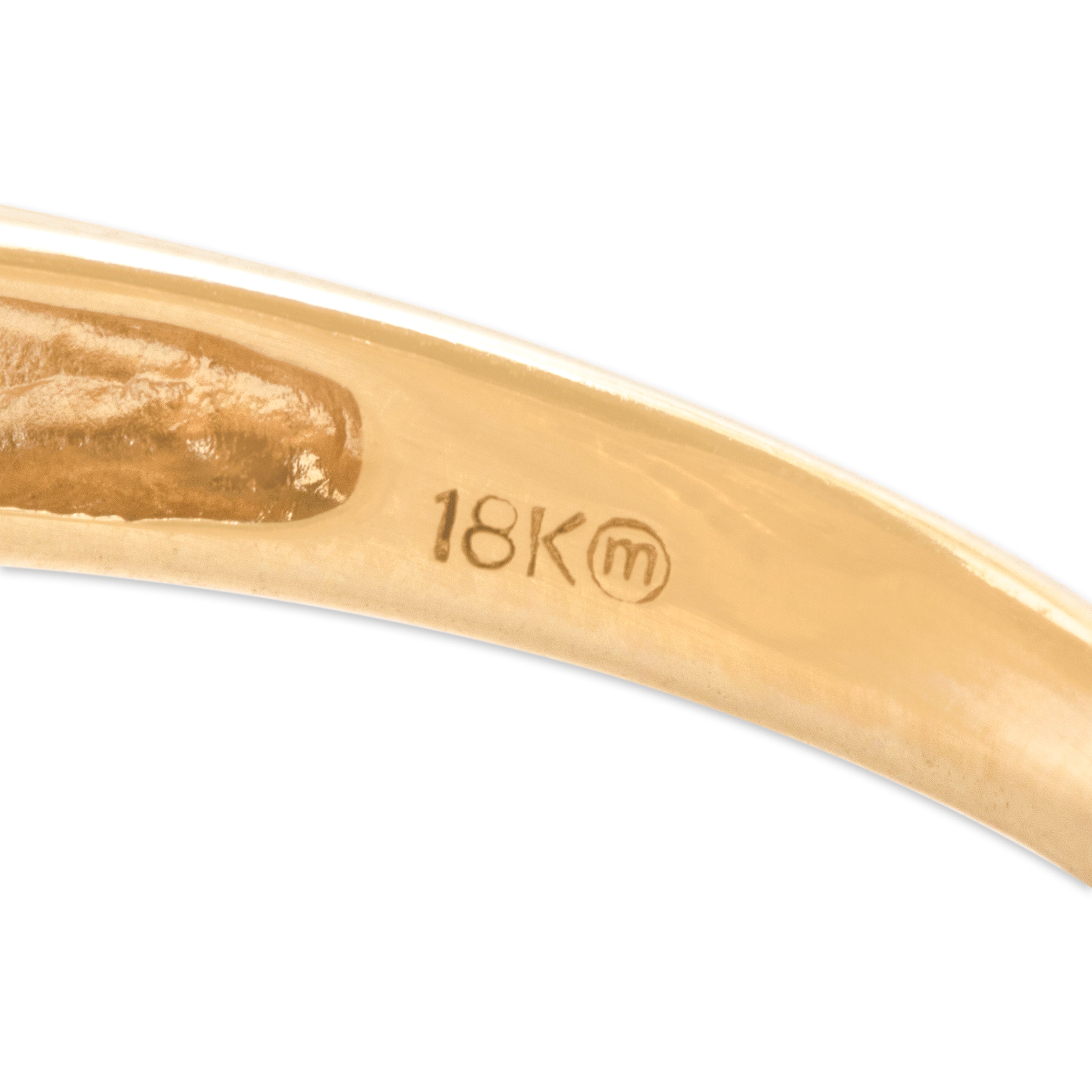 Vintage 18k Yellow Gold 1.39cttw Diamond Dazzling Bypass Wave Ring - Hallmark view
