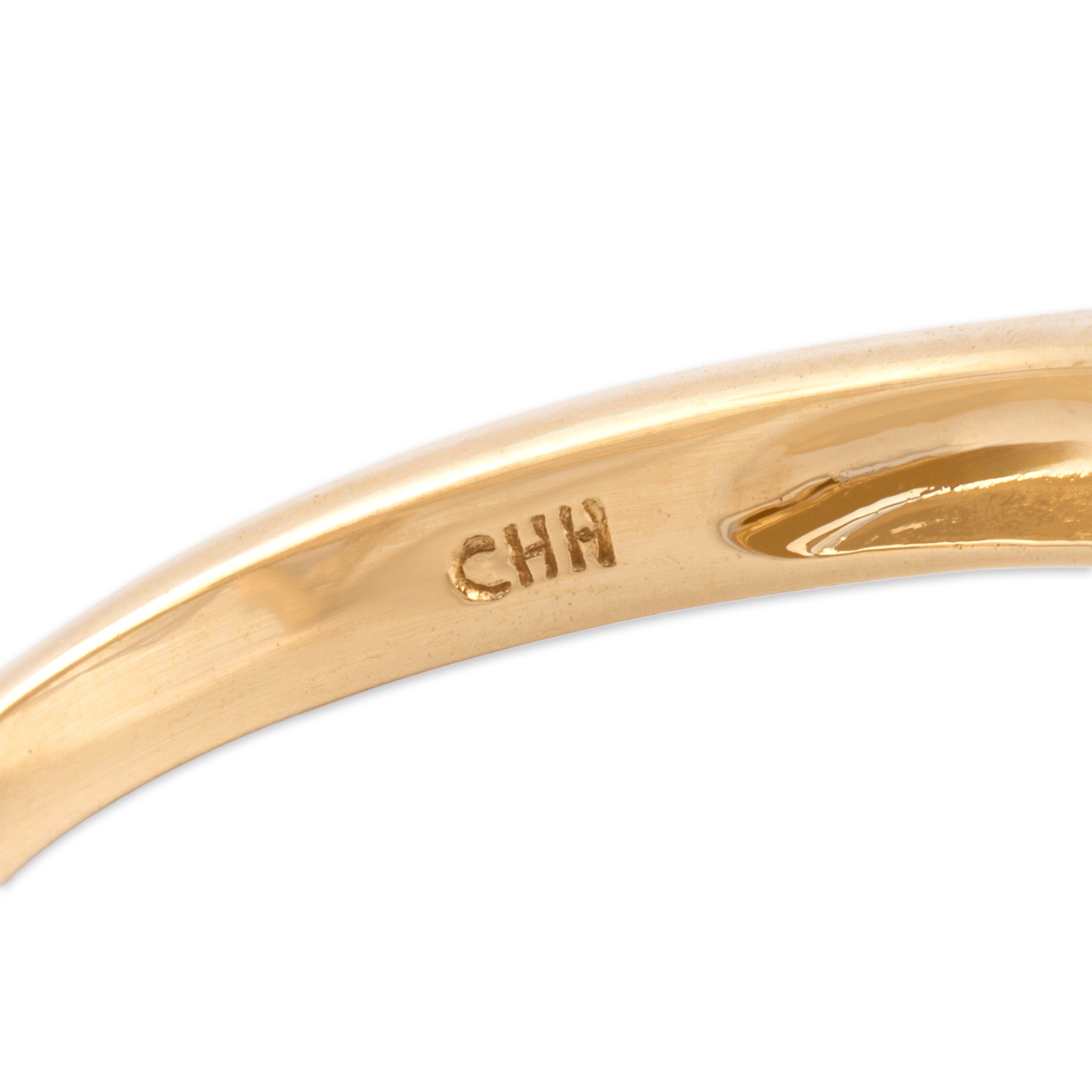 Vintage 14k Yellow Gold Tanzanite Diamond Opal Doublet Funky Inlay Bypass Ring - Hallmark view
