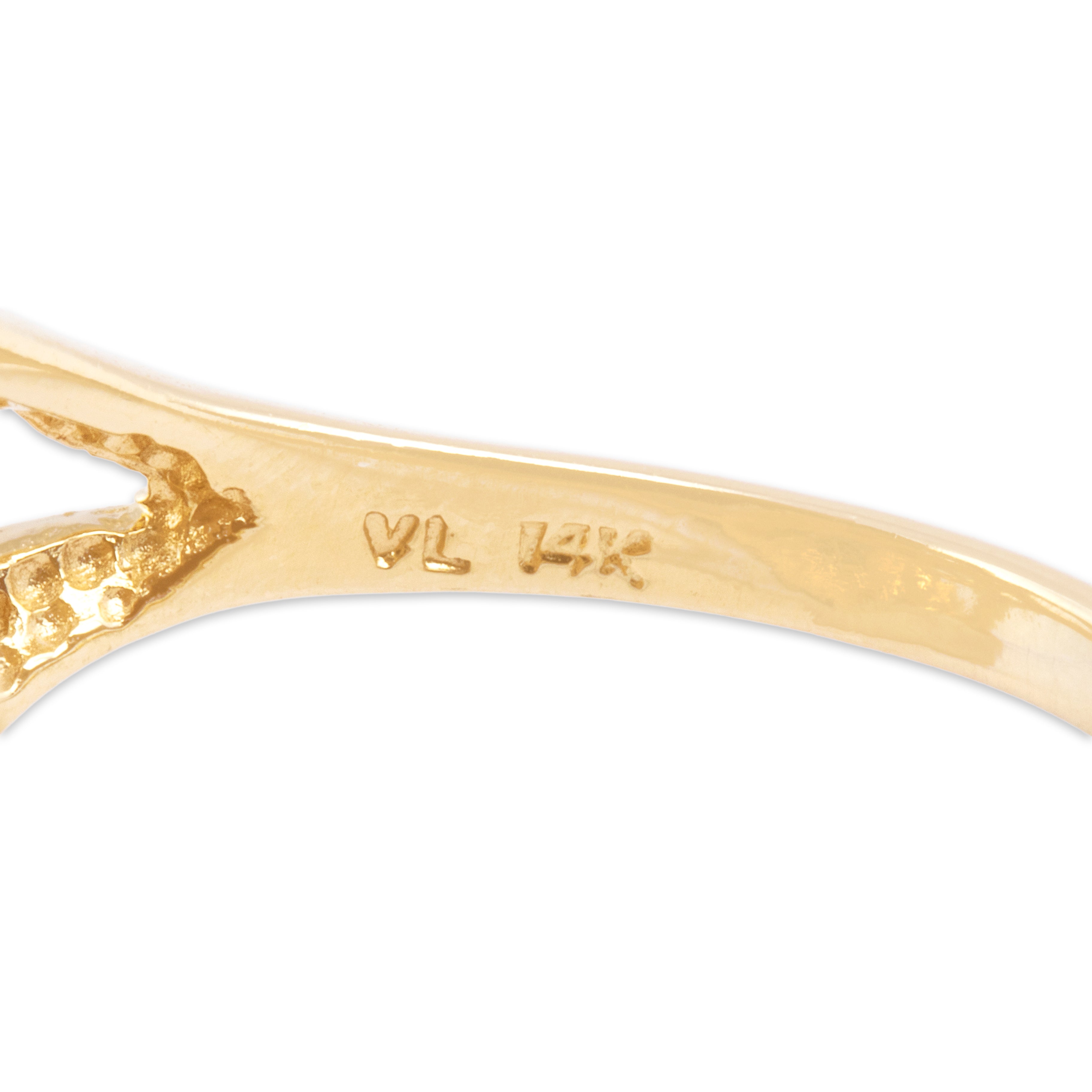 Vintage 14k Yellow Gold .67cttw Diamond Dazzling Freeform Ribbon Ring - Hallmark view