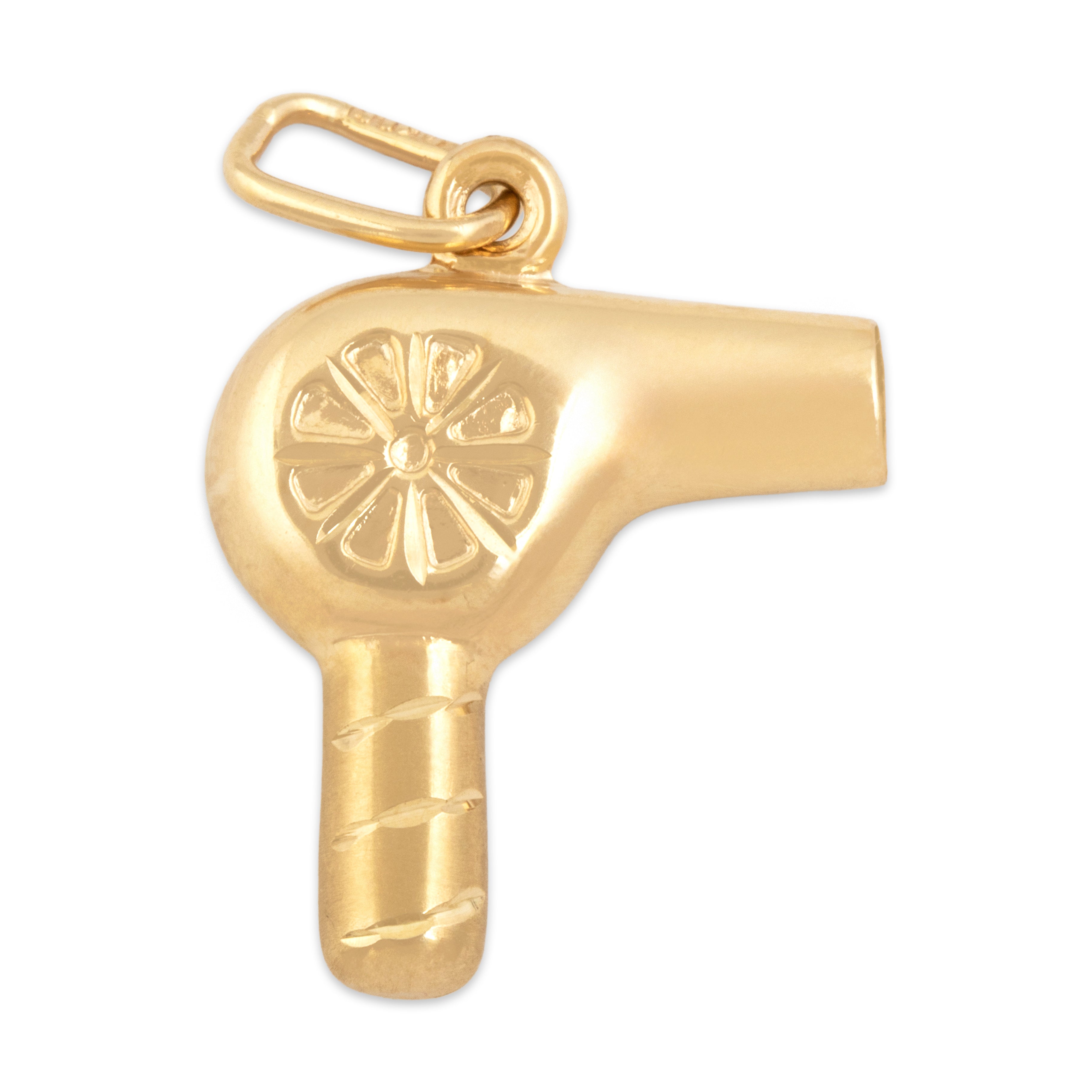 Vintage 14k Yellow Gold Salon Hair Dryer Charm / Pendant - Overall view
