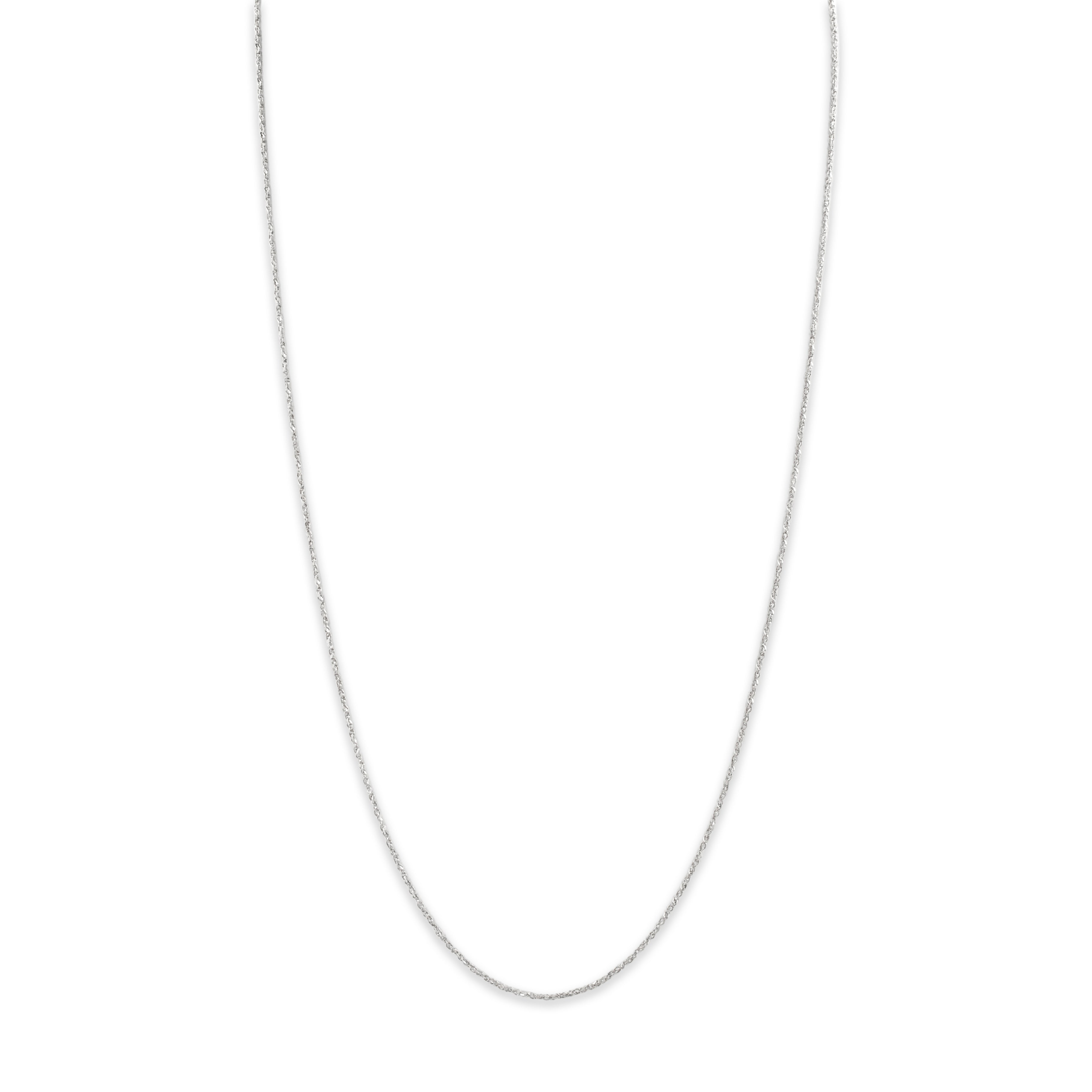 Vintage 14k White Gold 1mm Sparkling Twisted Link Chain - detail view #1