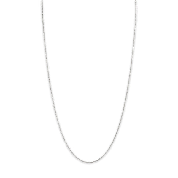 Vintage 14k White Gold 1mm Sparkling Twisted Link Chain 20.5