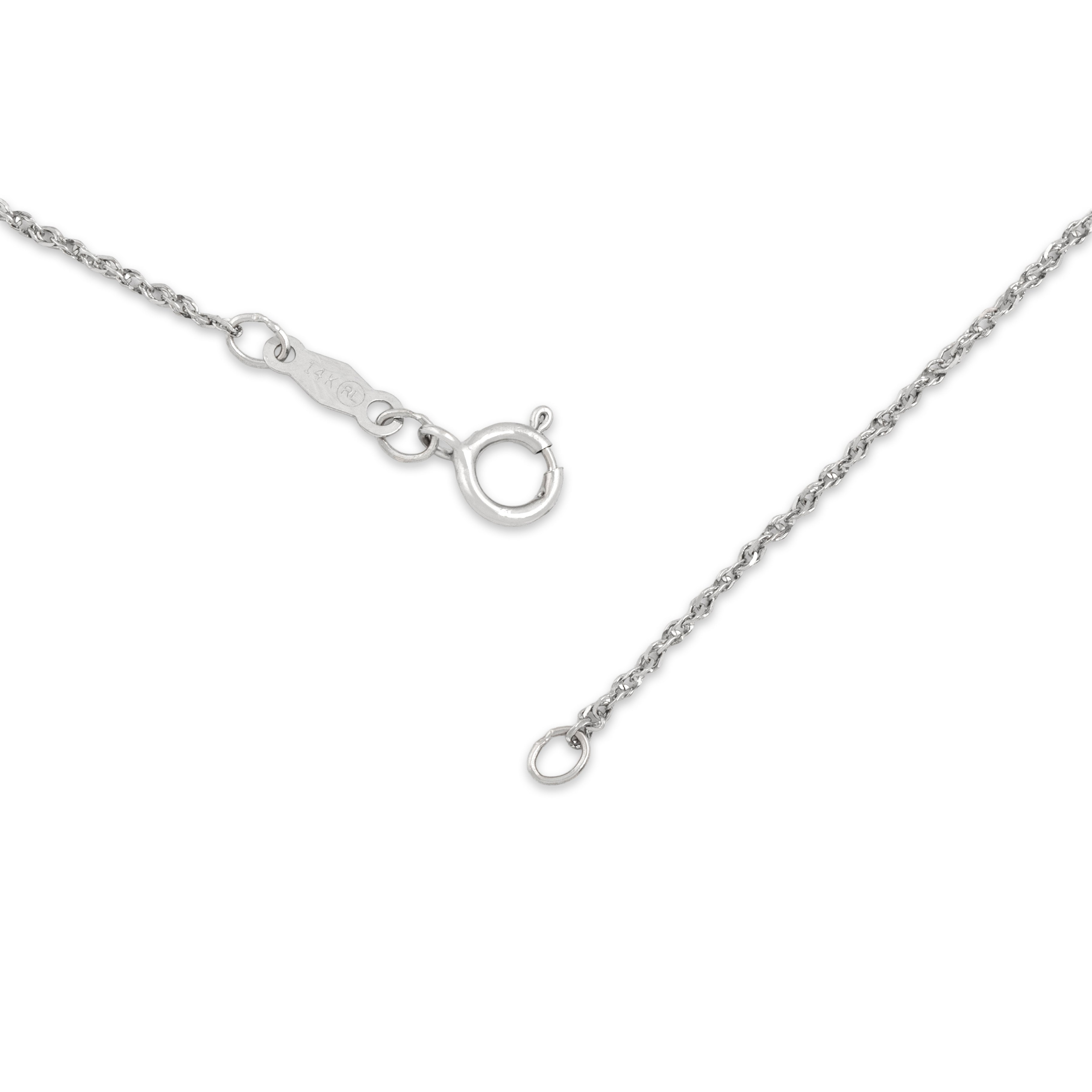 Vintage 14k White Gold 1mm Sparkling Twisted Link Chain - clasp view