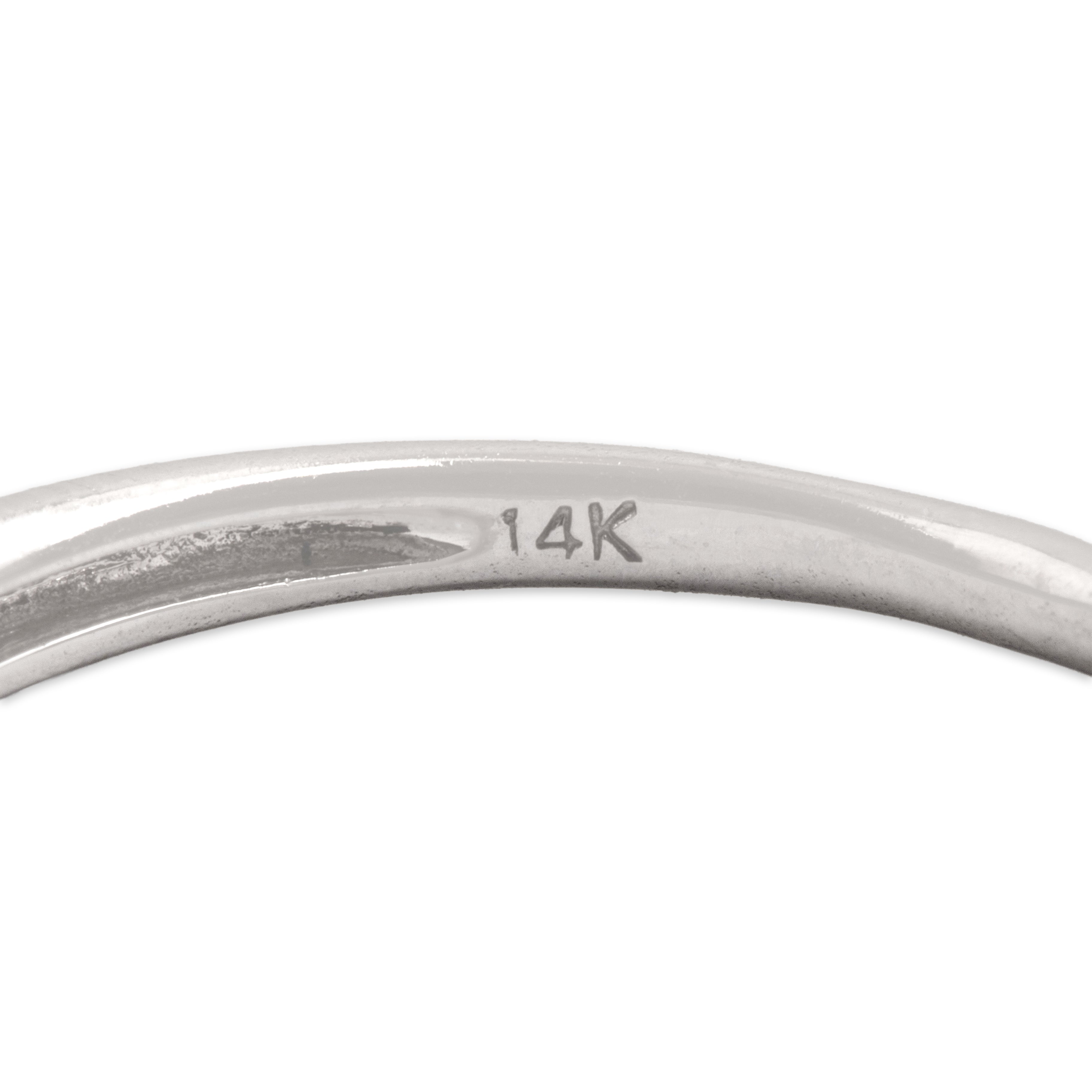 Vintage 14k White Gold Diamond Glittering Pavã© Band Ring - Hallmark view