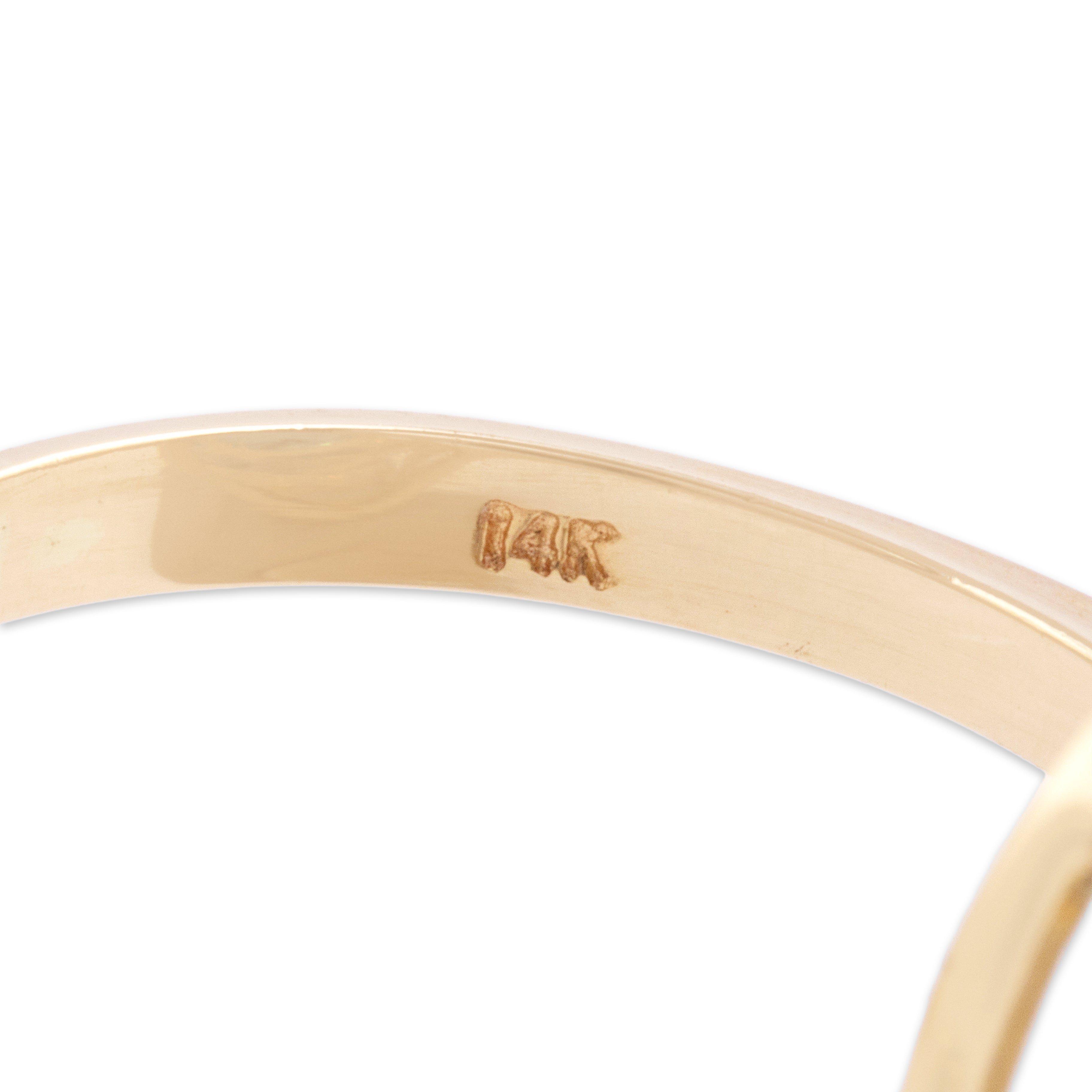 Vintage 14k Yellow Gold 2.25ct Topaz Diamond Vibrant Artistic Swirl Ring - Hallmark view