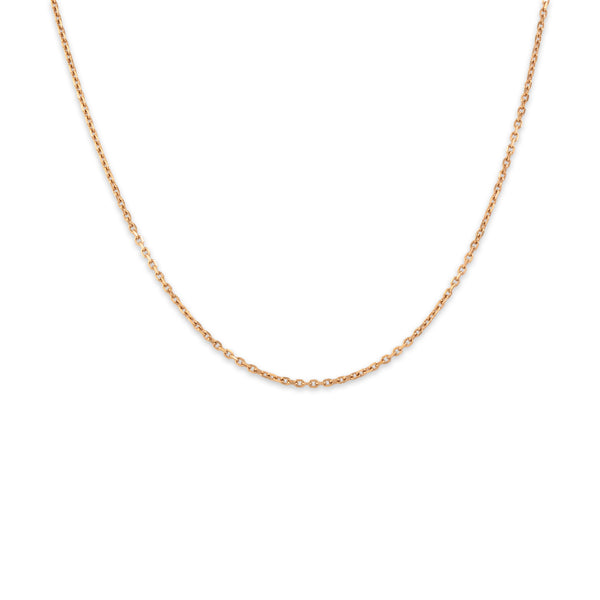 Vintage 14k Rose Gold 1.3mm Classic Simple Cable Chain 17.75