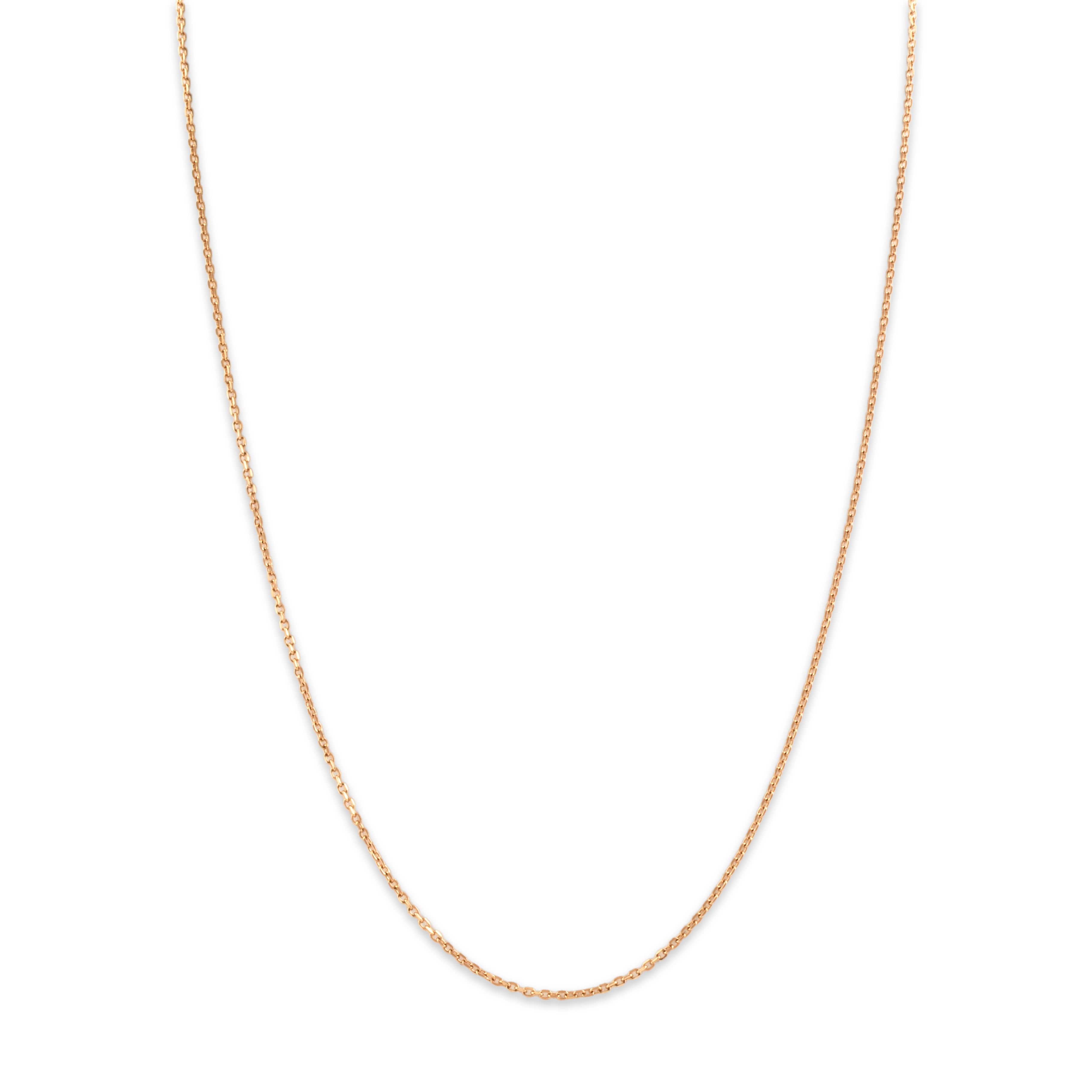 Vintage 14k Rose Gold 1.3mm Classic Simple Cable Chain - Close-up view