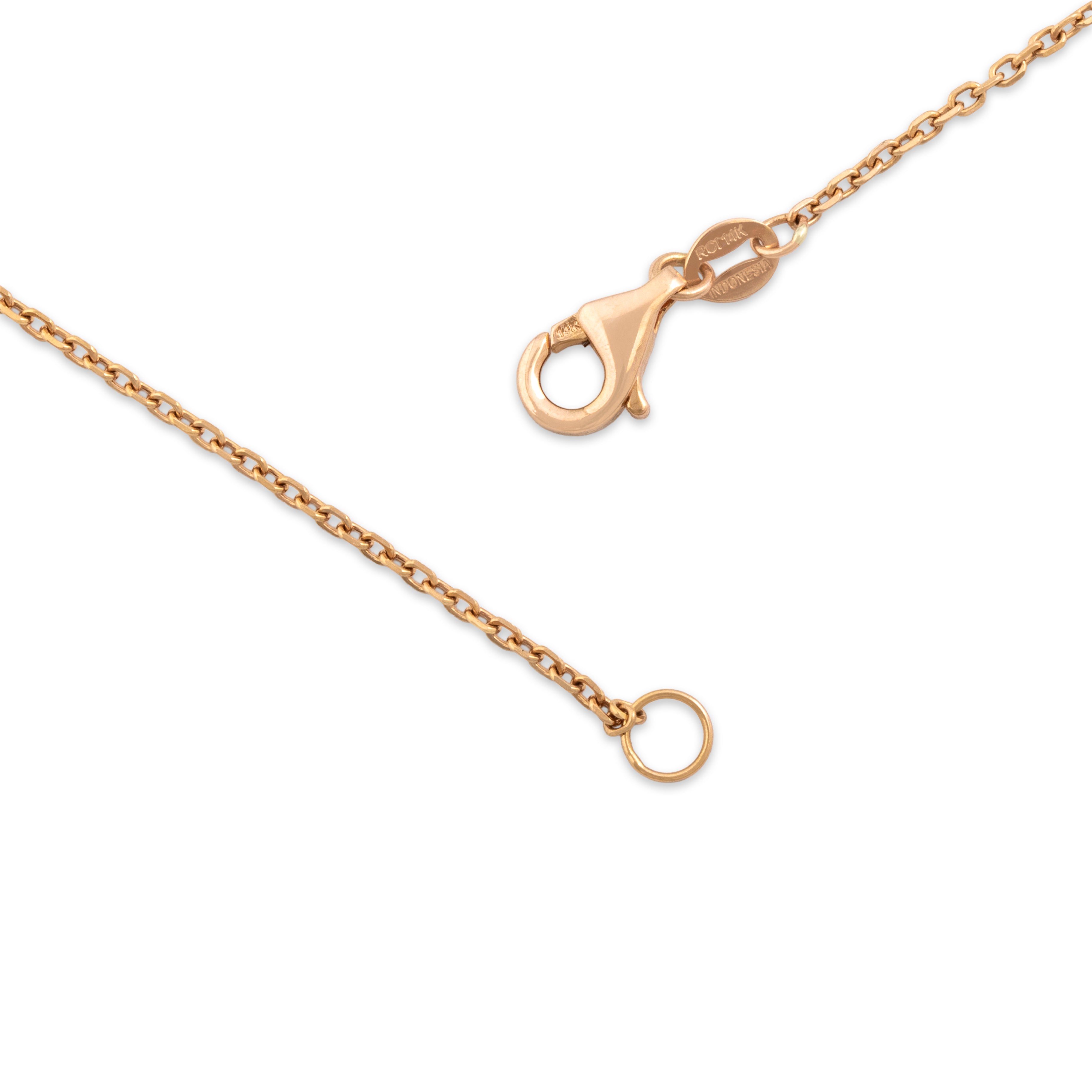 Vintage 14k Rose Gold 1.3mm Classic Simple Cable Chain - clasp view
