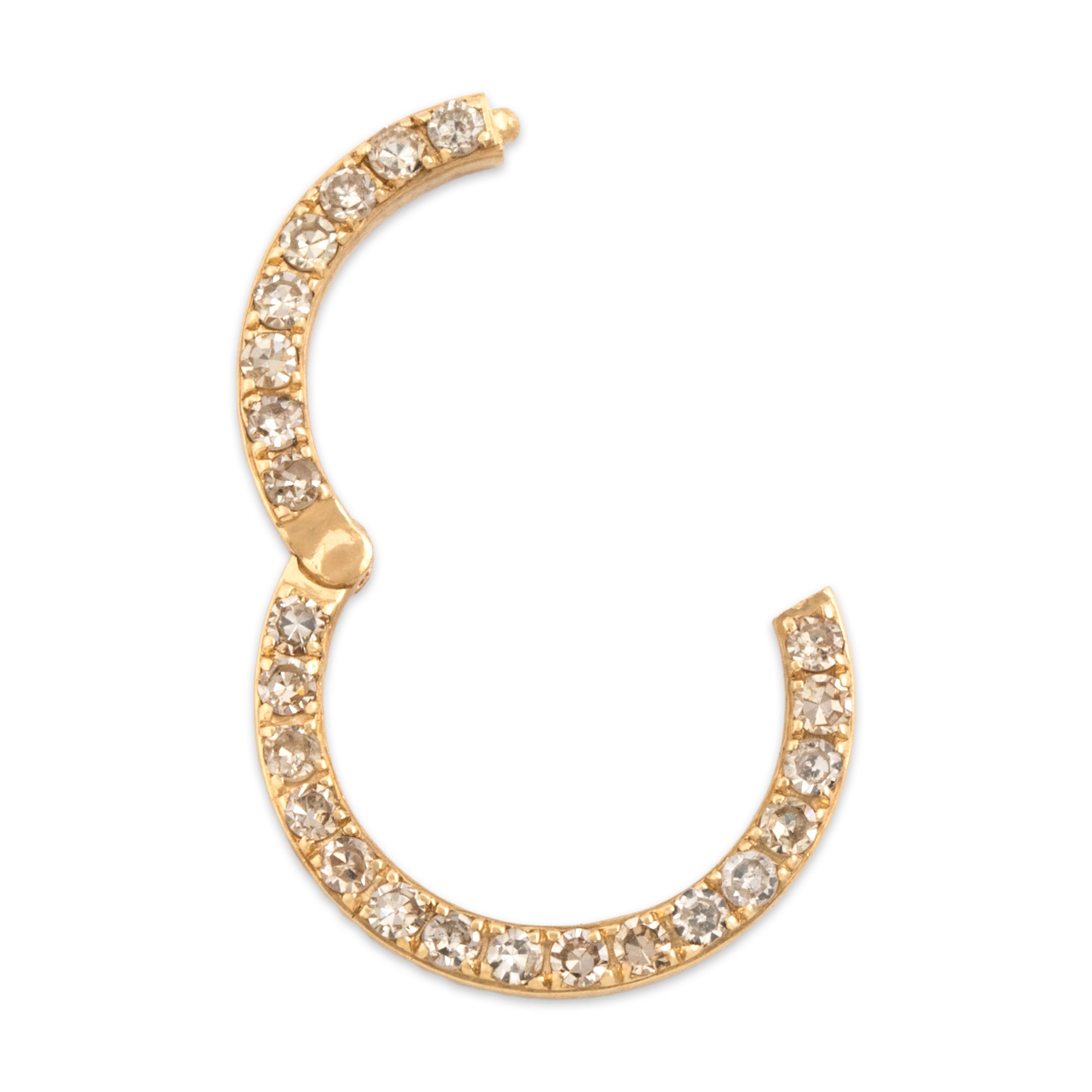 Estate 14k Yellow Gold Diamond Dazzling Hinged Circle Charm Holder Charm / Pendant - Overall view