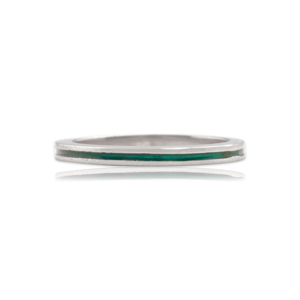 Vintage Hidalgo 18k White Gold Modular Stacking Enamel Band Ring 5.00