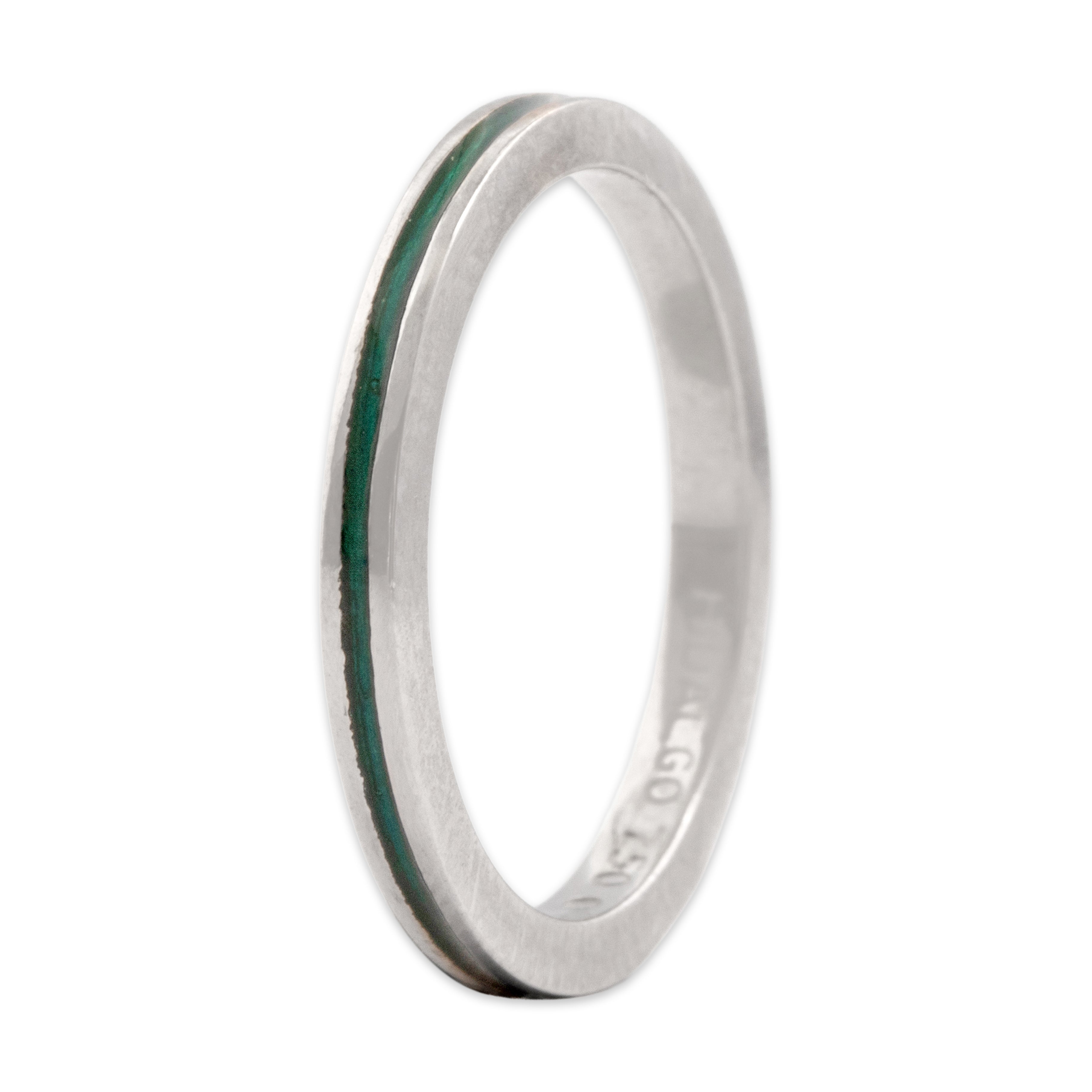 Vintage Hidalgo 18k White Gold Modular Stacking Enamel Band Ring 5.00