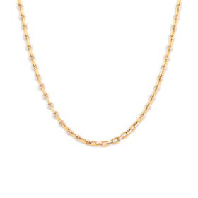 Vintage Italian 18k Yellow Gold & Platinum 3.6mm Twisted Cable Link Chain 18"
