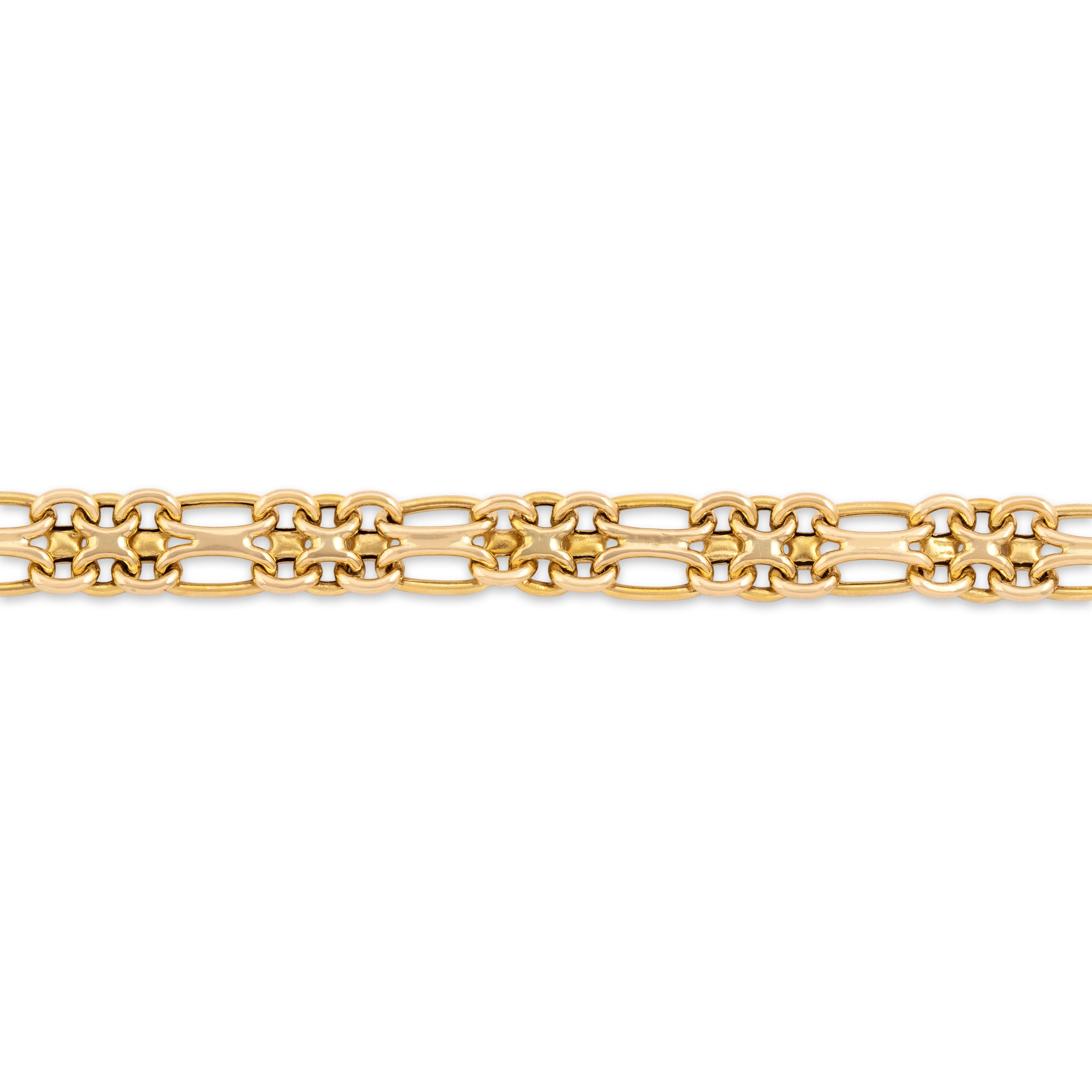 Vintage Italian 14k Yellow Gold Double Interlocking Anchor Bracelet - detail view #1