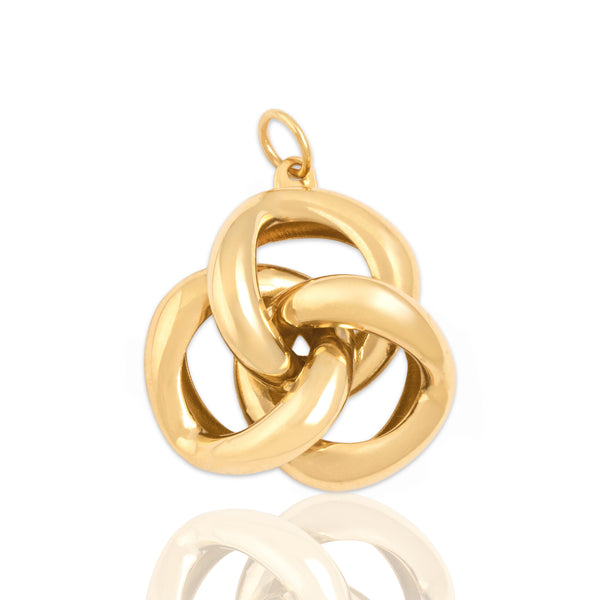 Vintage 14k Yellow Gold Puffed Love Knot Pendant