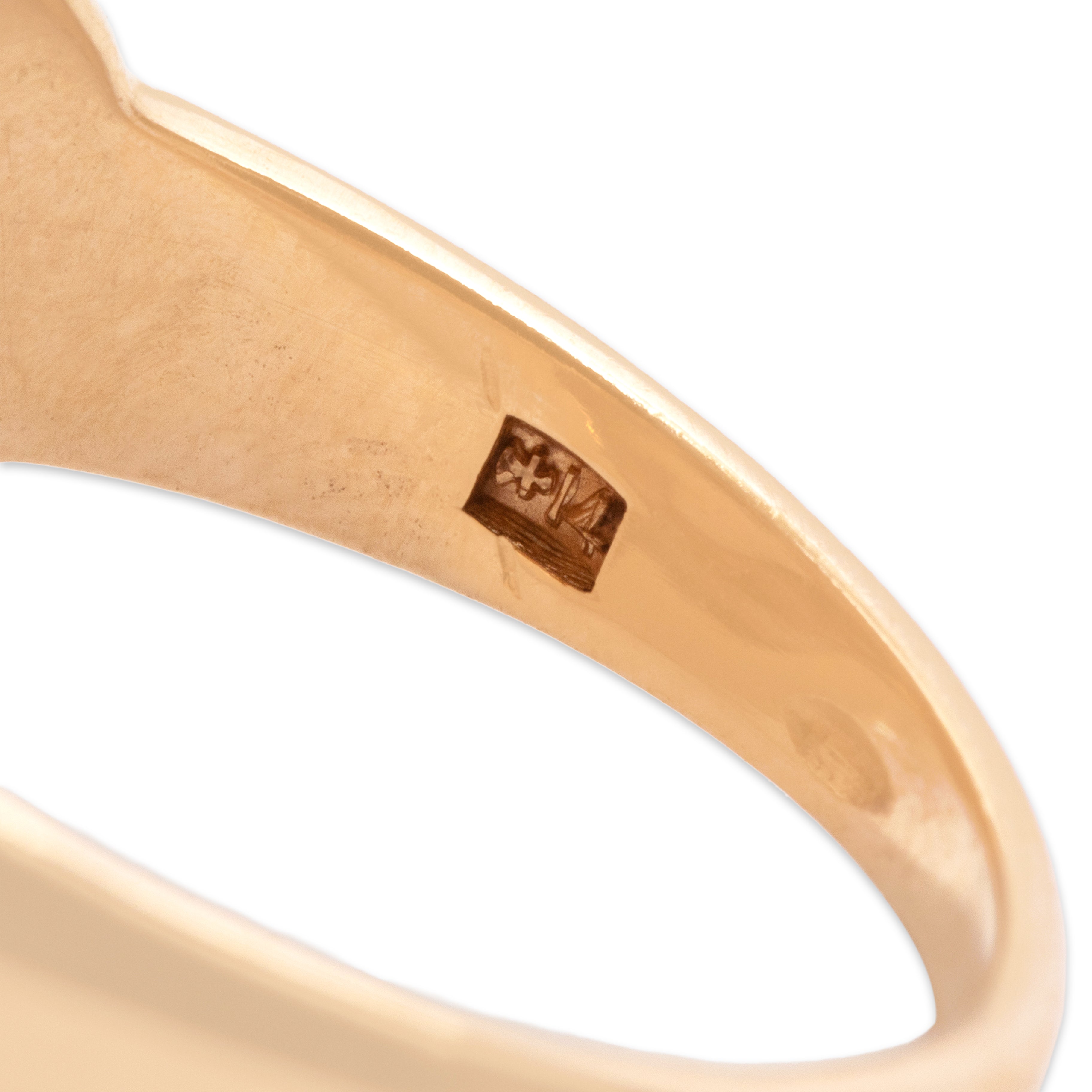 Vintage 14k Rose & Yellow Gold Bold Romantic Rose Ring - Hallmark view