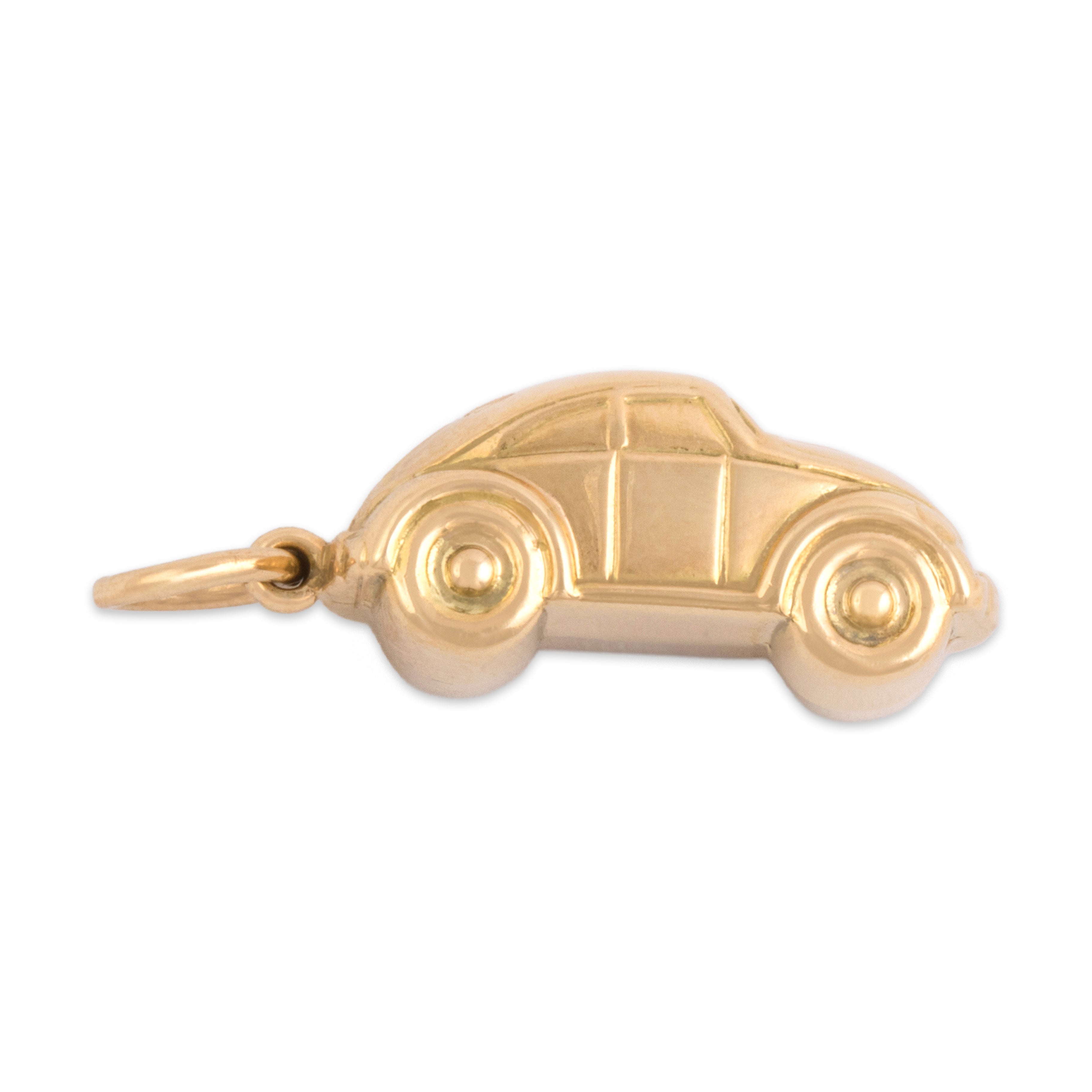 Vintage 14k Yellow Gold Speedy Sedan Charm / Pendant - Side view