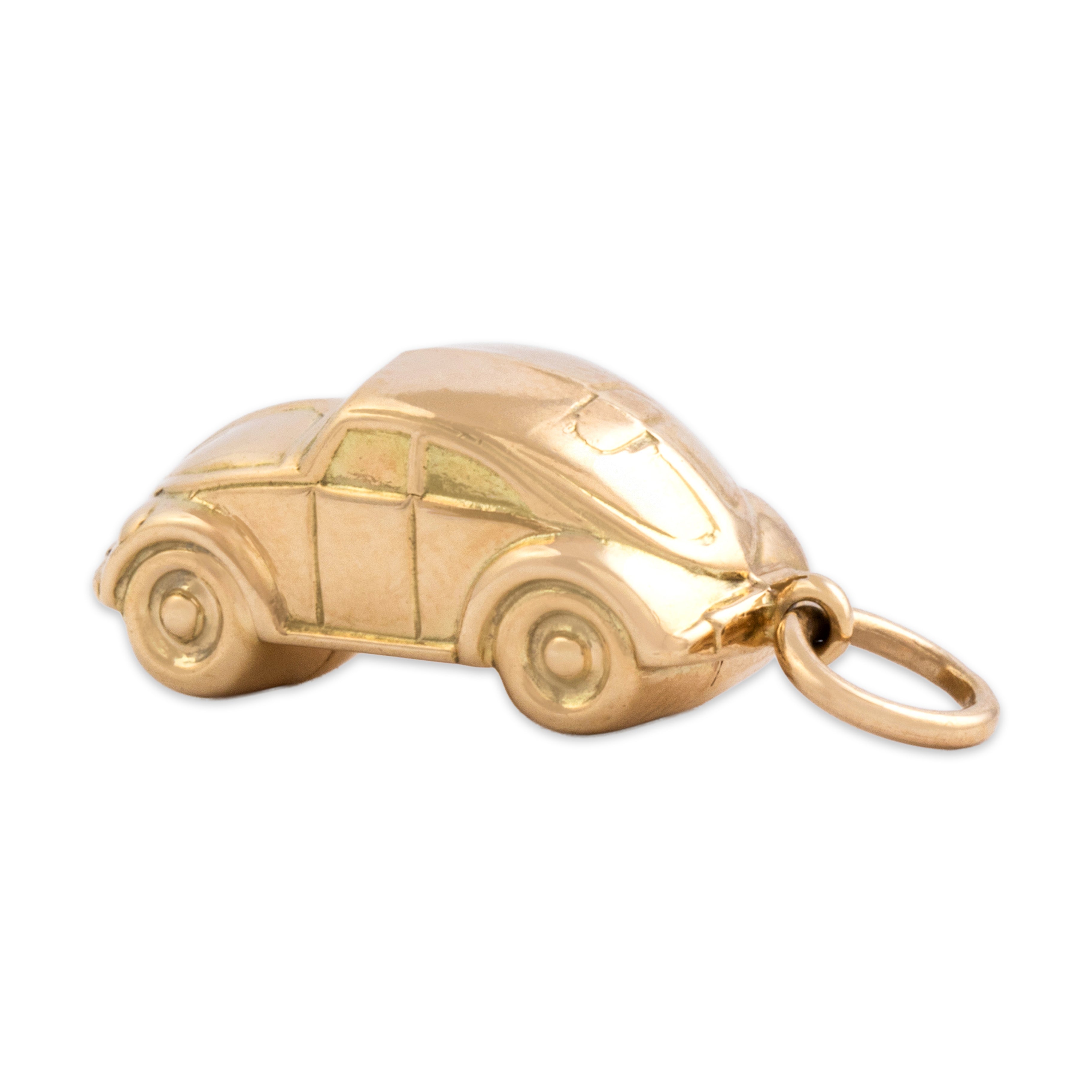 Vintage 14k Yellow Gold Speedy Sedan Charm / Pendant - Side view