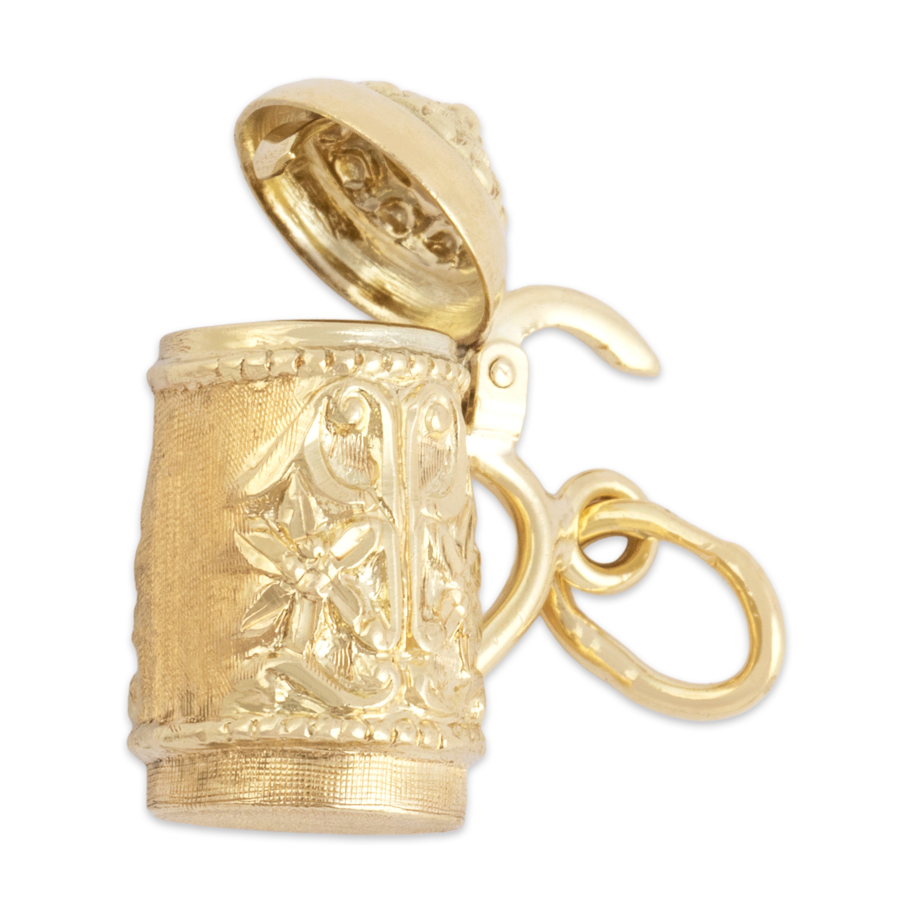 Vintage 14k Yellow Gold Fantastic Opening Beer Stein Charm / Pendant - detail view #1