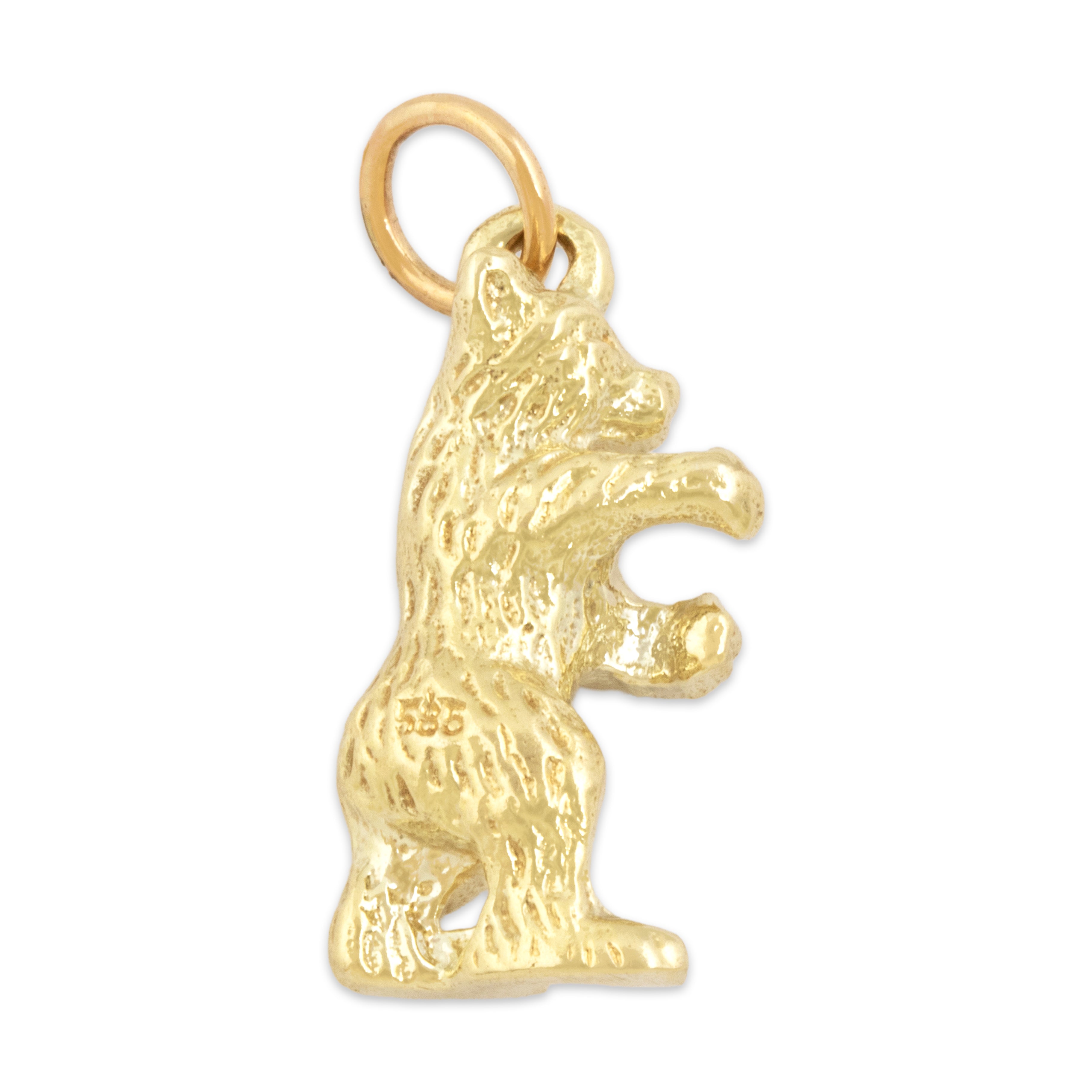 Vintage German 14k Yellow Gold Standing Black Forest Bear Charm / Pendant - detail view #2