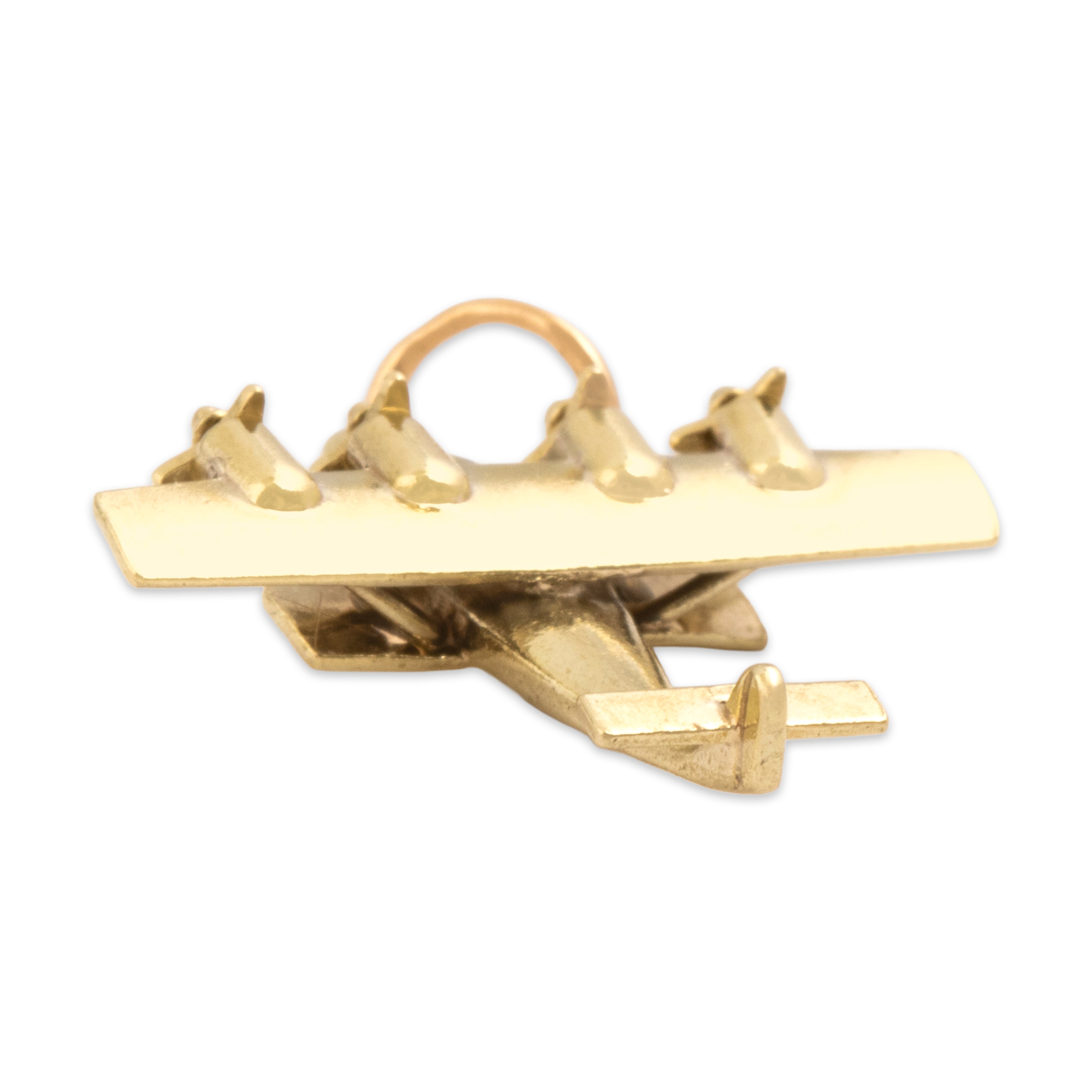 Vintage 14k Yellow Gold Articulating Propeller Airplane Charm / Pendant - detail view #1