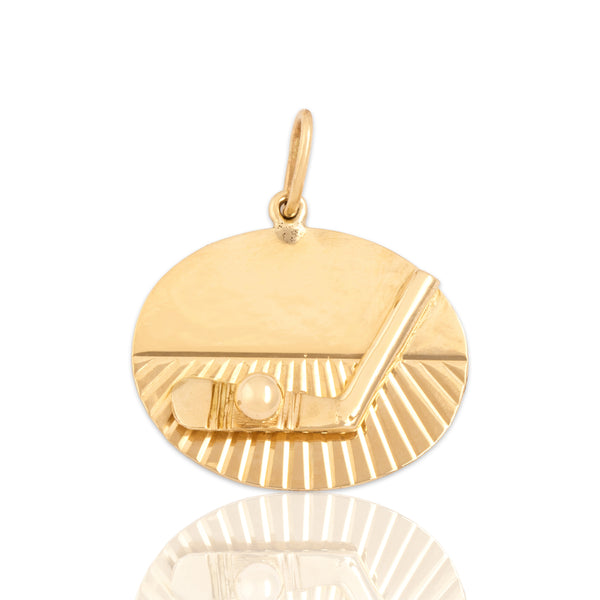 Vintage 14k Yellow Gold Hole-In-One Golf Charm / Pendant