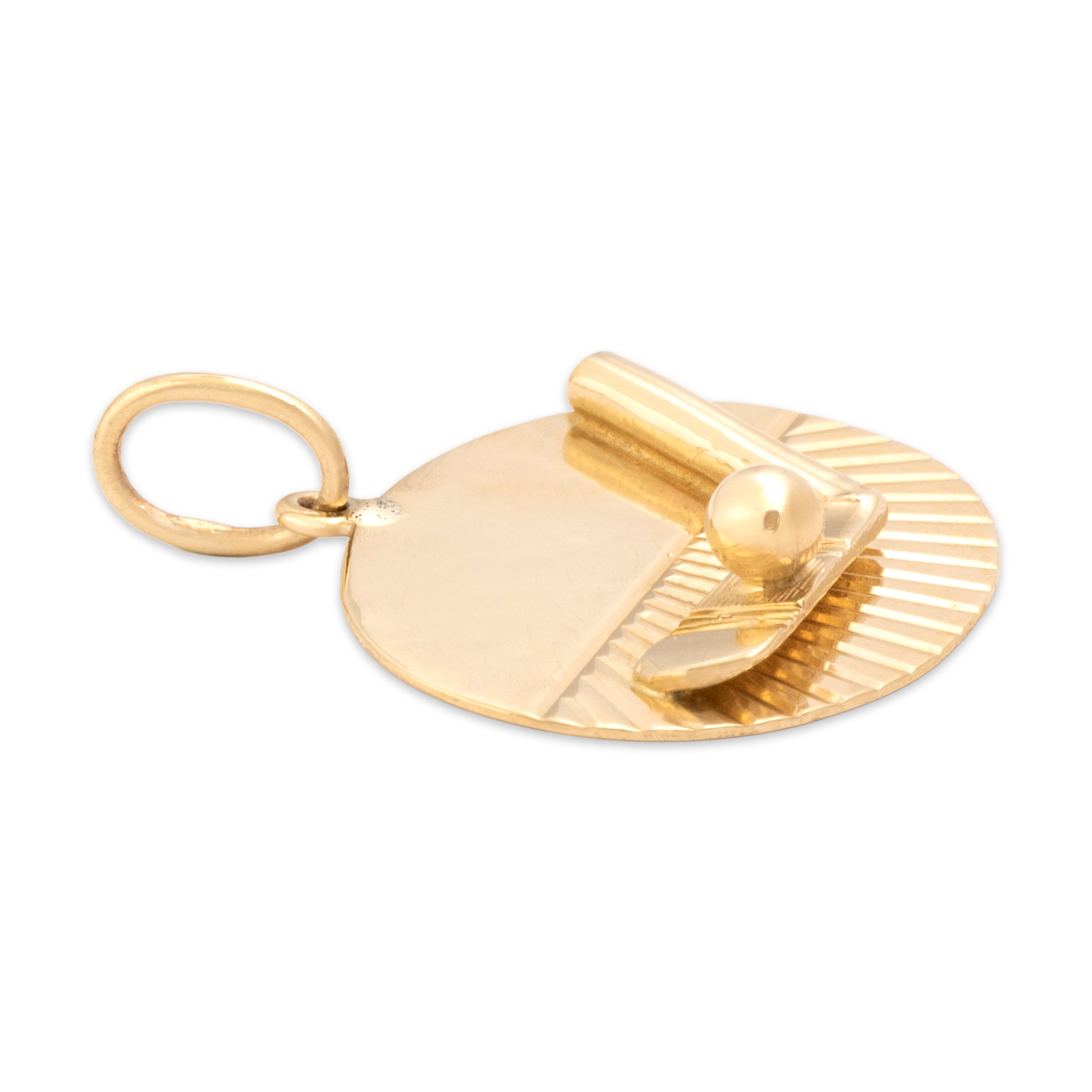 Vintage 14k Yellow Gold Hole-In-One Golf Charm / Pendant - Side view