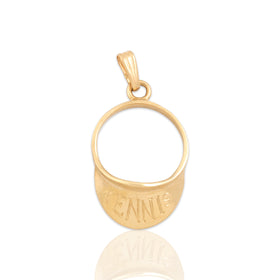 Vintage 14k Yellow Gold Sporty Tennis Visor Charm / Pendant