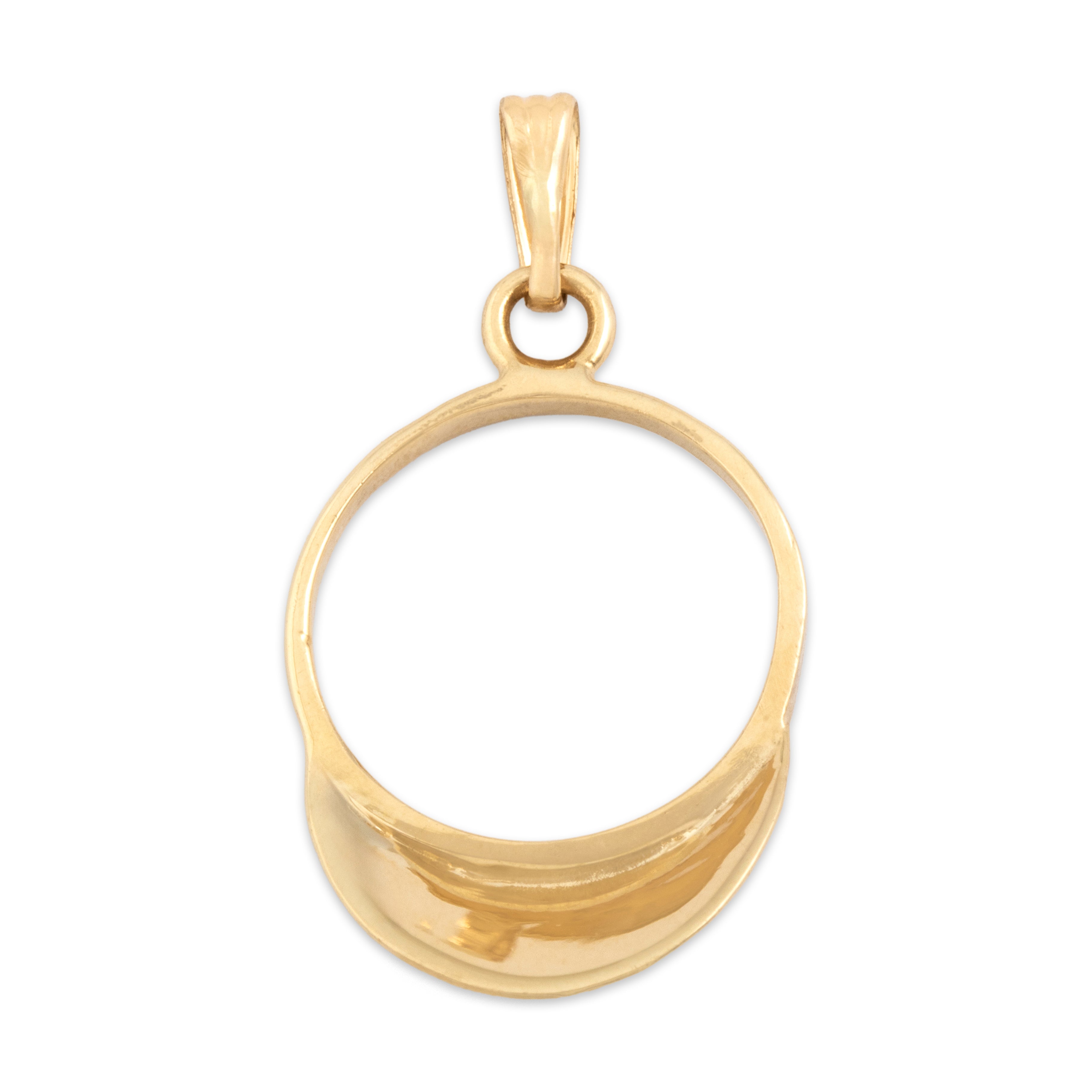 Vintage 14k Yellow Gold Sporty Tennis Visor Charm / Pendant - Back view