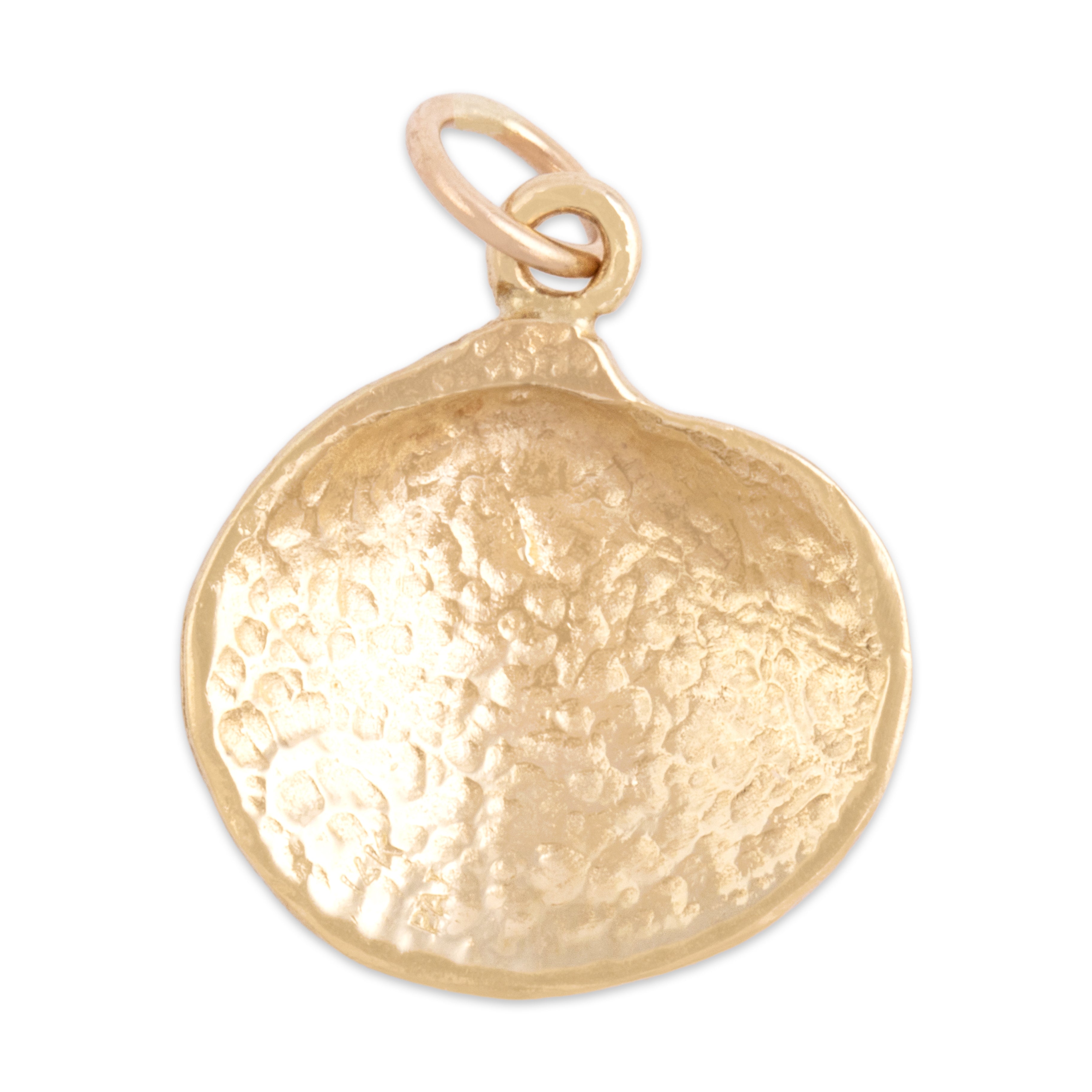 Vintage 14k Yellow Gold Happy As A Clam Charm / Pendant - Back view