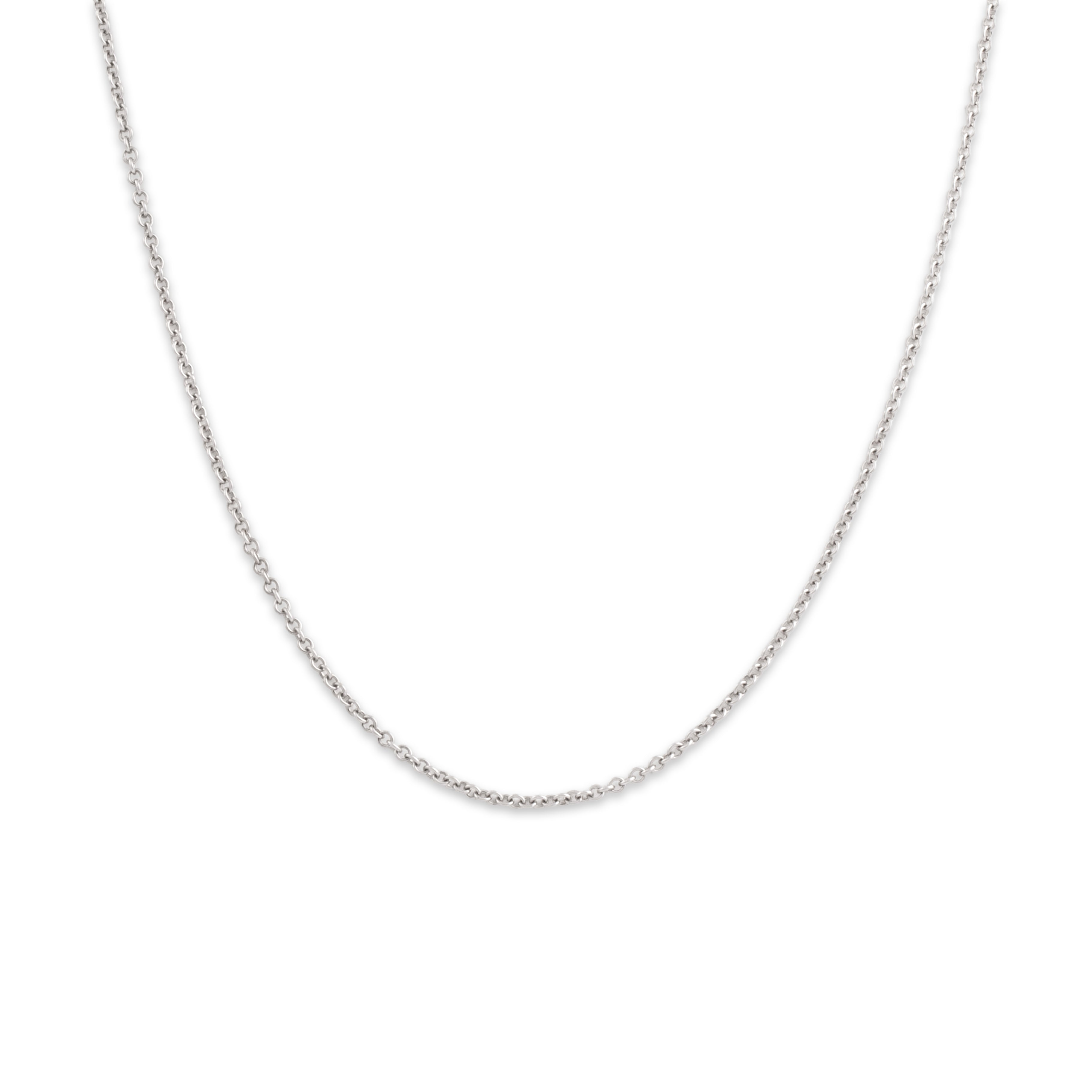 Vintage Italian 14k White Gold 1.5mm Dainty Classic Cable Chain - detail view #1