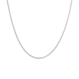 Vintage Italian 14k White Gold 1.5mm Dainty Classic Cable Chain 17"