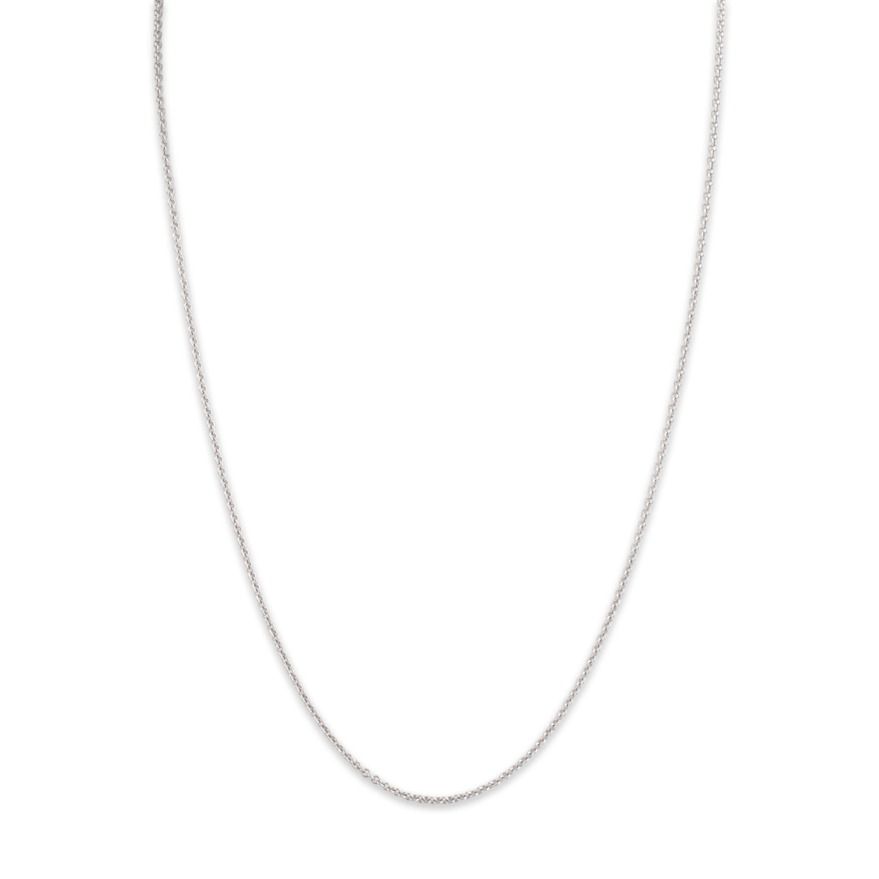 Vintage Italian 14k White Gold 1.5mm Dainty Classic Cable Chain - Close-up view
