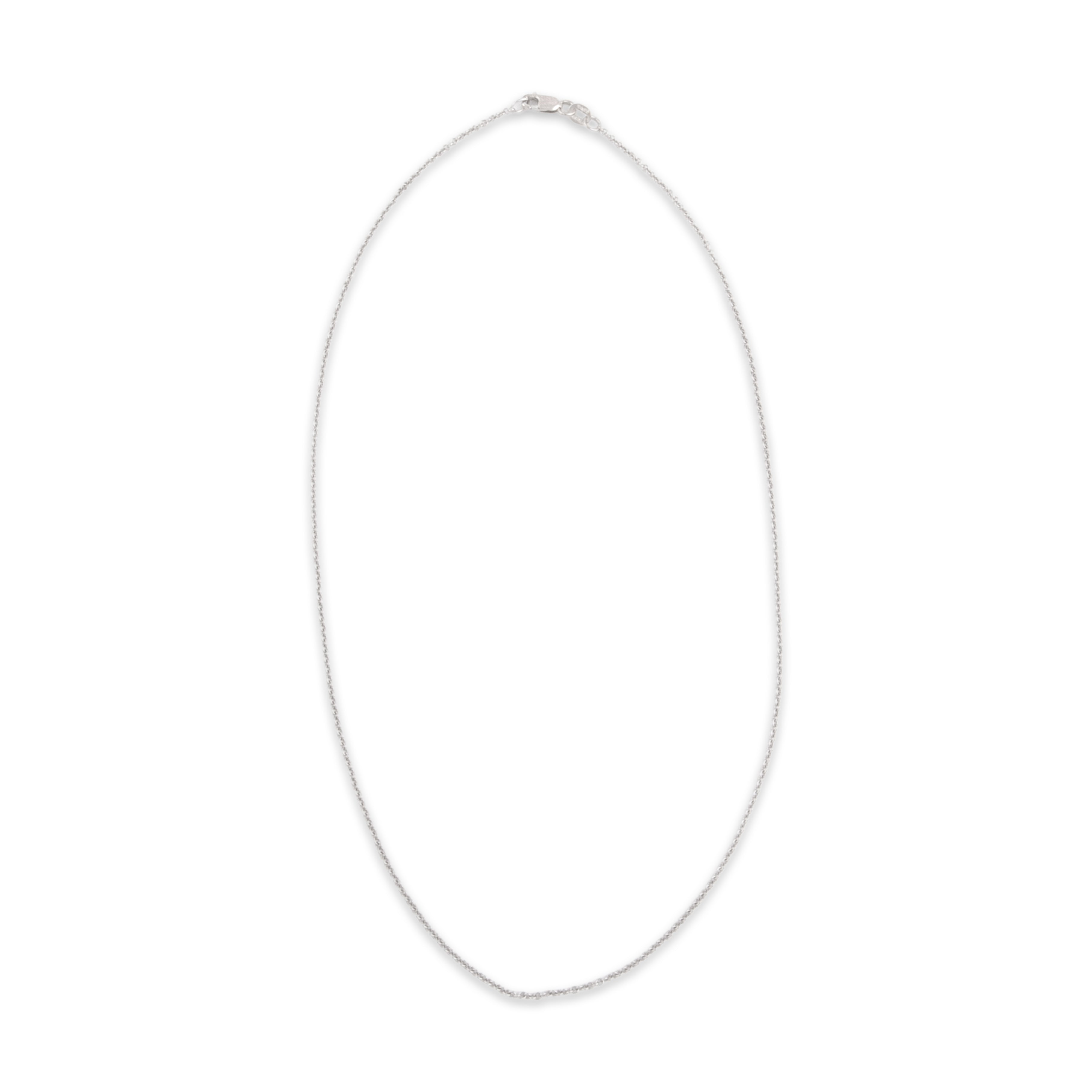 Vintage Italian 14k White Gold 1.5mm Dainty Classic Cable Chain - Overall view