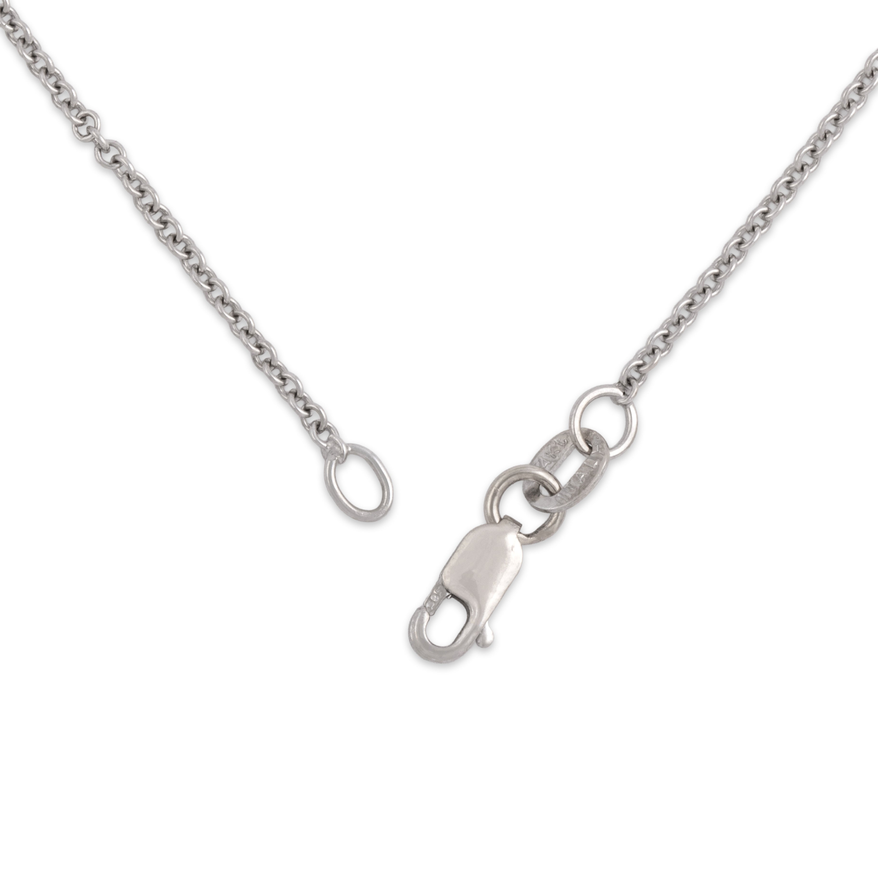 Vintage Italian 14k White Gold 1.5mm Dainty Classic Cable Chain - clasp view