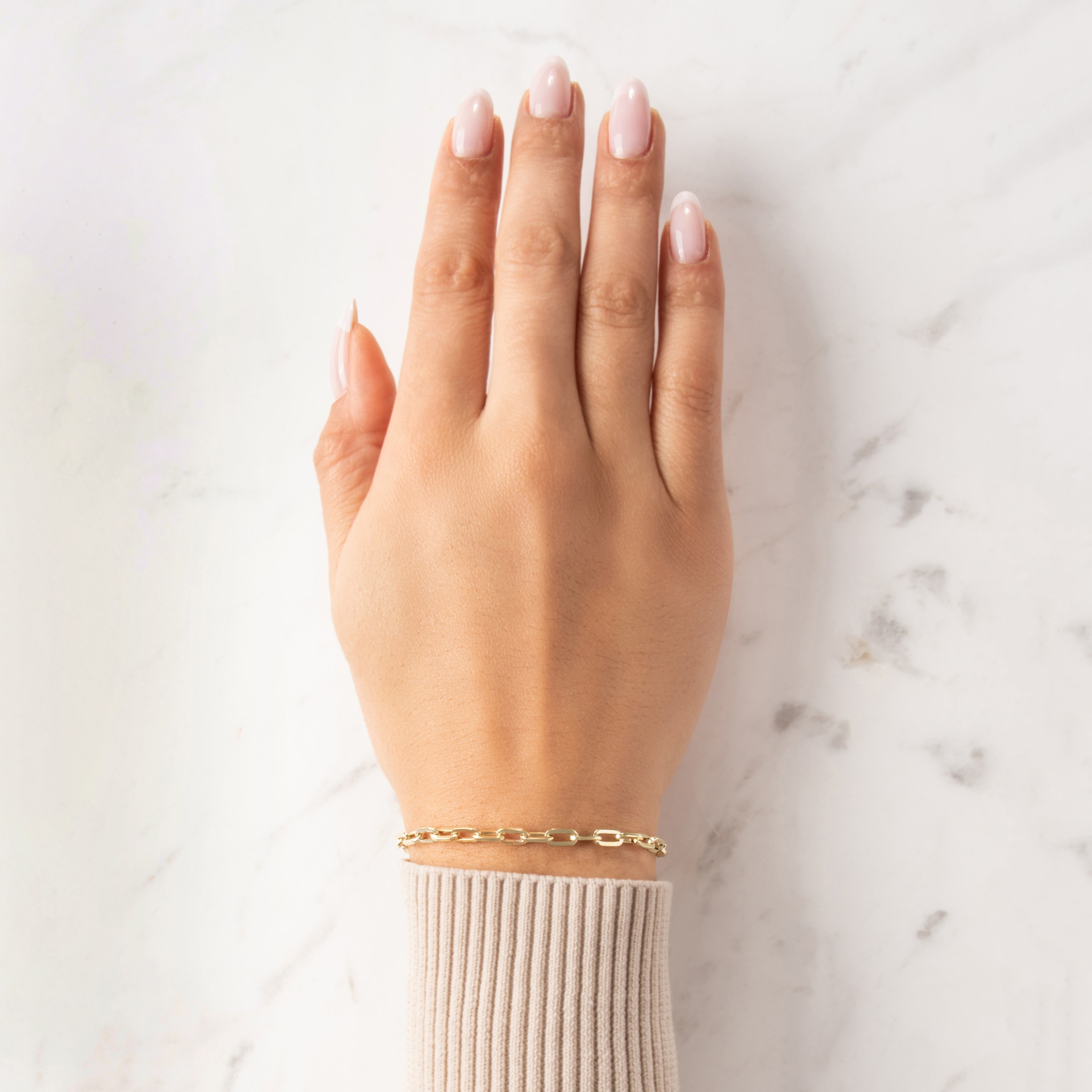 Vintage 14k Yellow Gold Stackable Cable Chain Bracelet - On model view