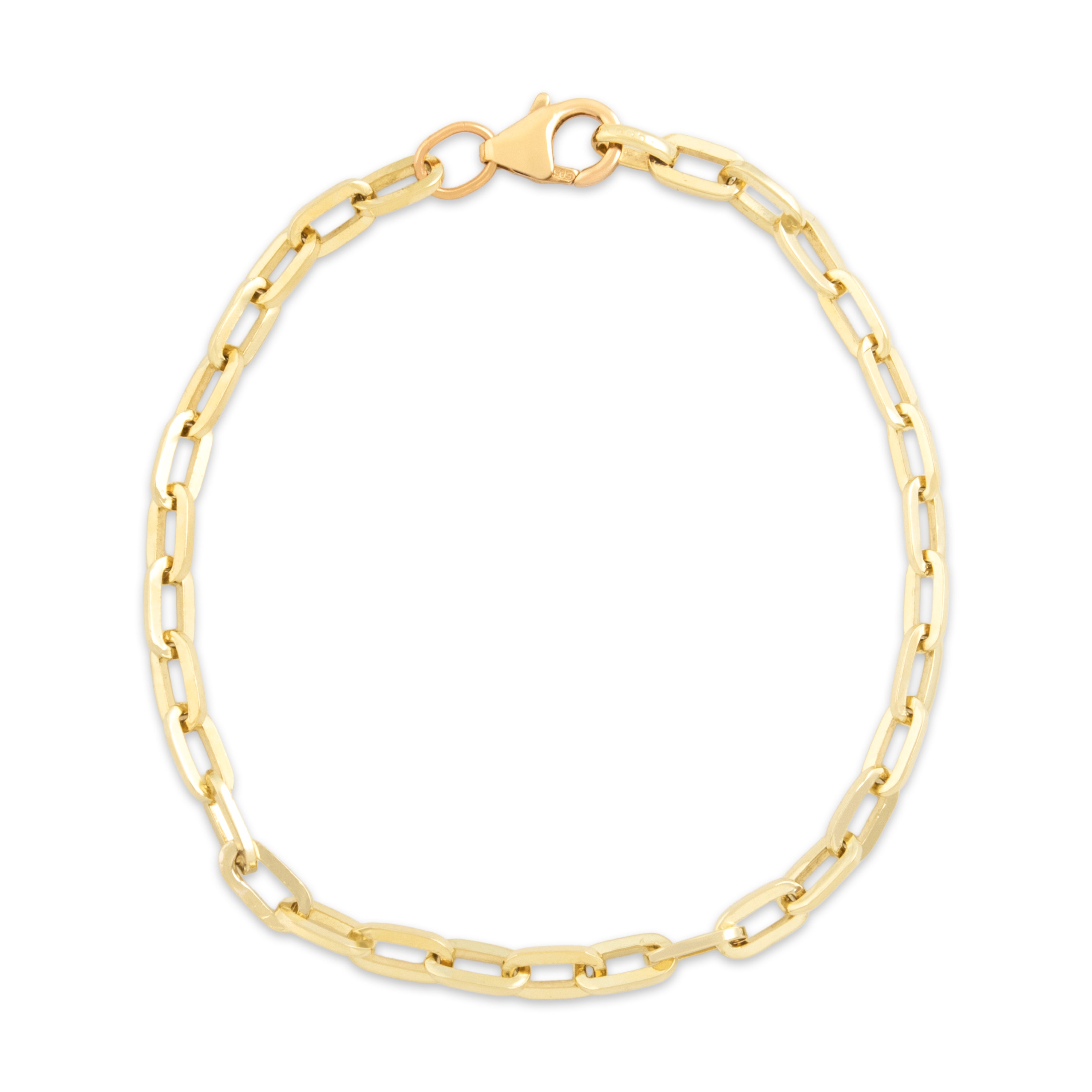 Vintage 14k Yellow Gold Stackable Cable Chain Bracelet - Close-up view