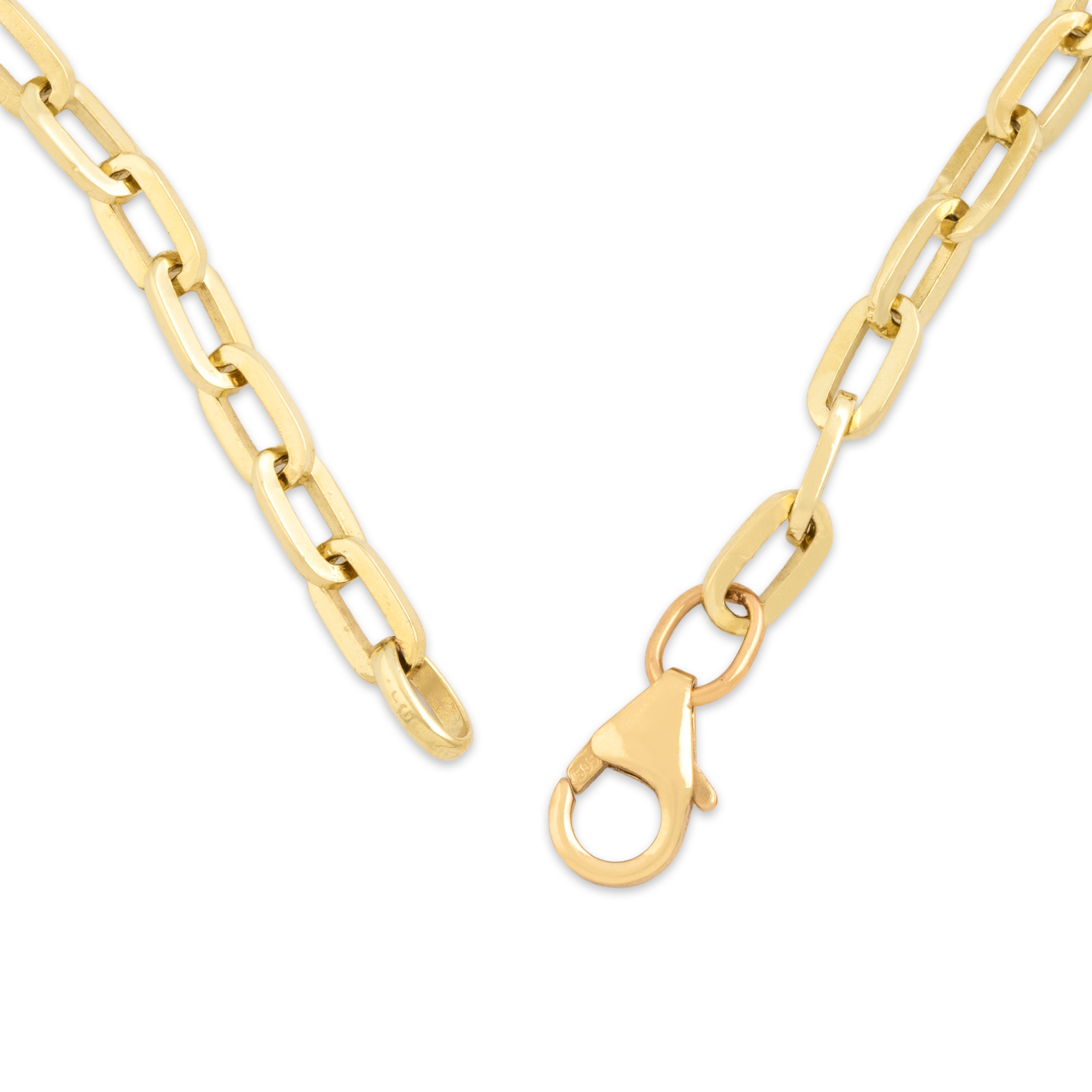 Vintage 14k Yellow Gold Stackable Cable Chain Bracelet - clasp view