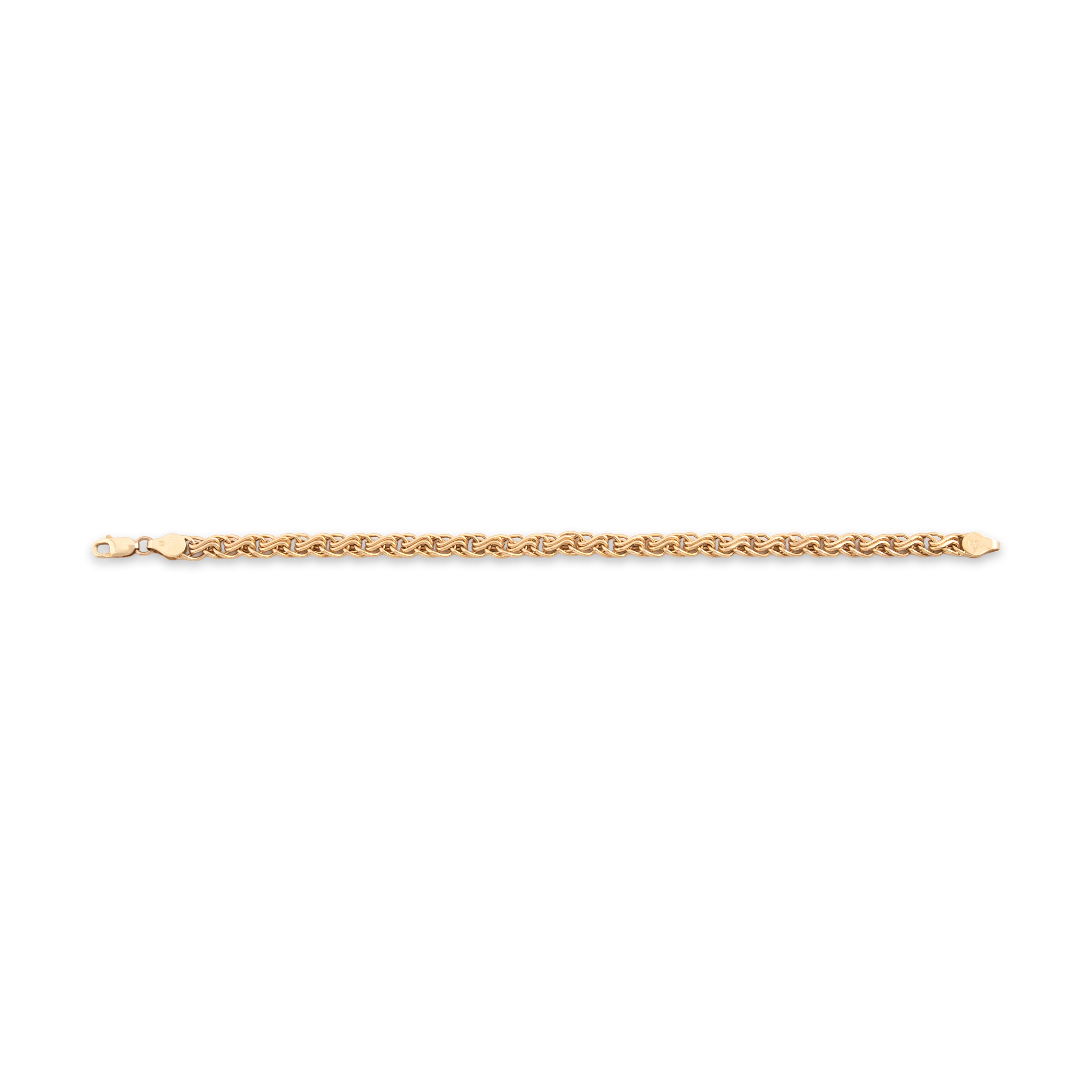 Vintage Italian 14k Yellow Gold Interlocking S-Link Bracelet - Overall view
