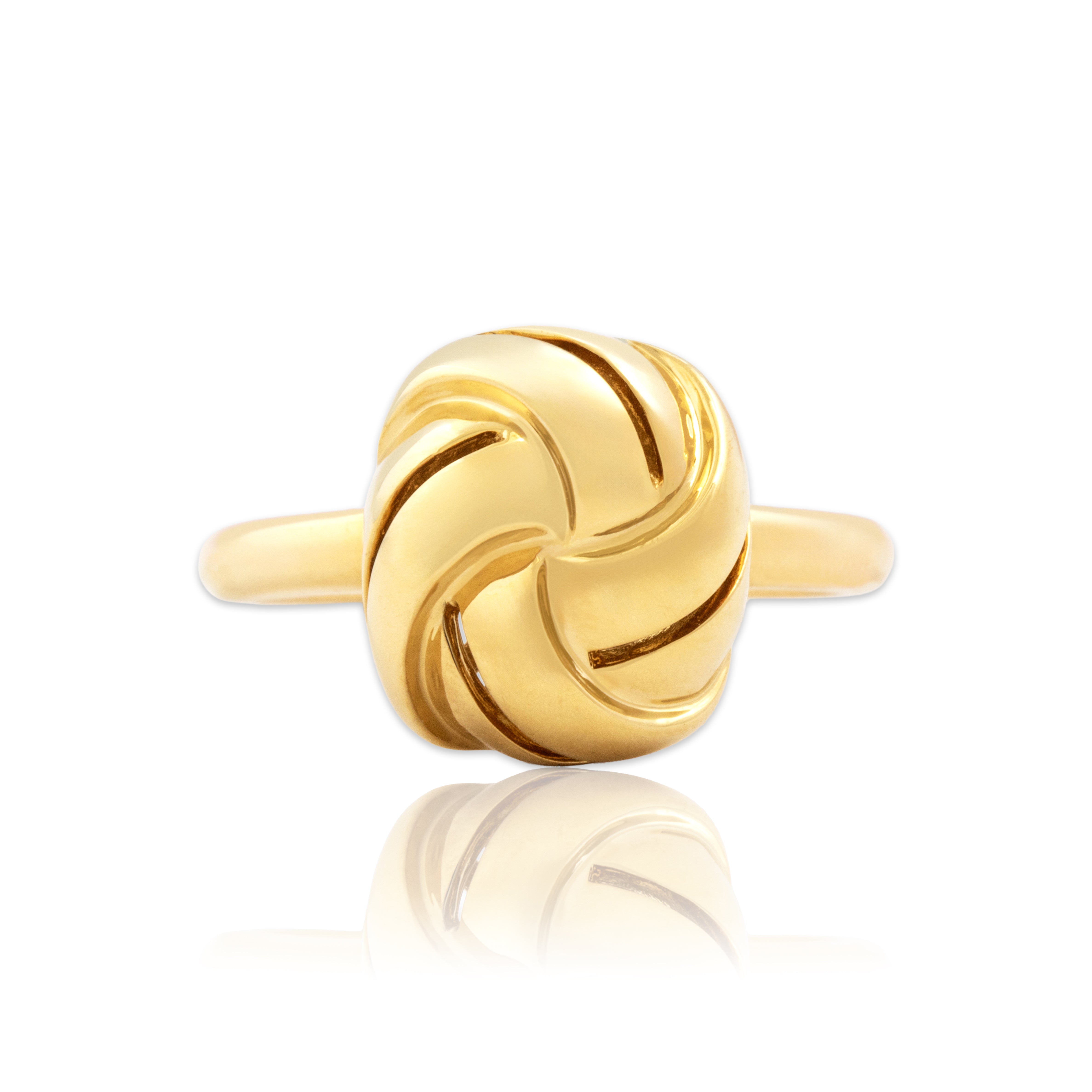 Estate Roberto Coin Italian 18k Yellow Gold Love Knot Dome Ring - Close-up view