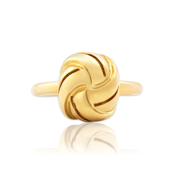 Estate Roberto Coin Italian 18k Yellow Gold Love Knot Dome Ring - Close-up view