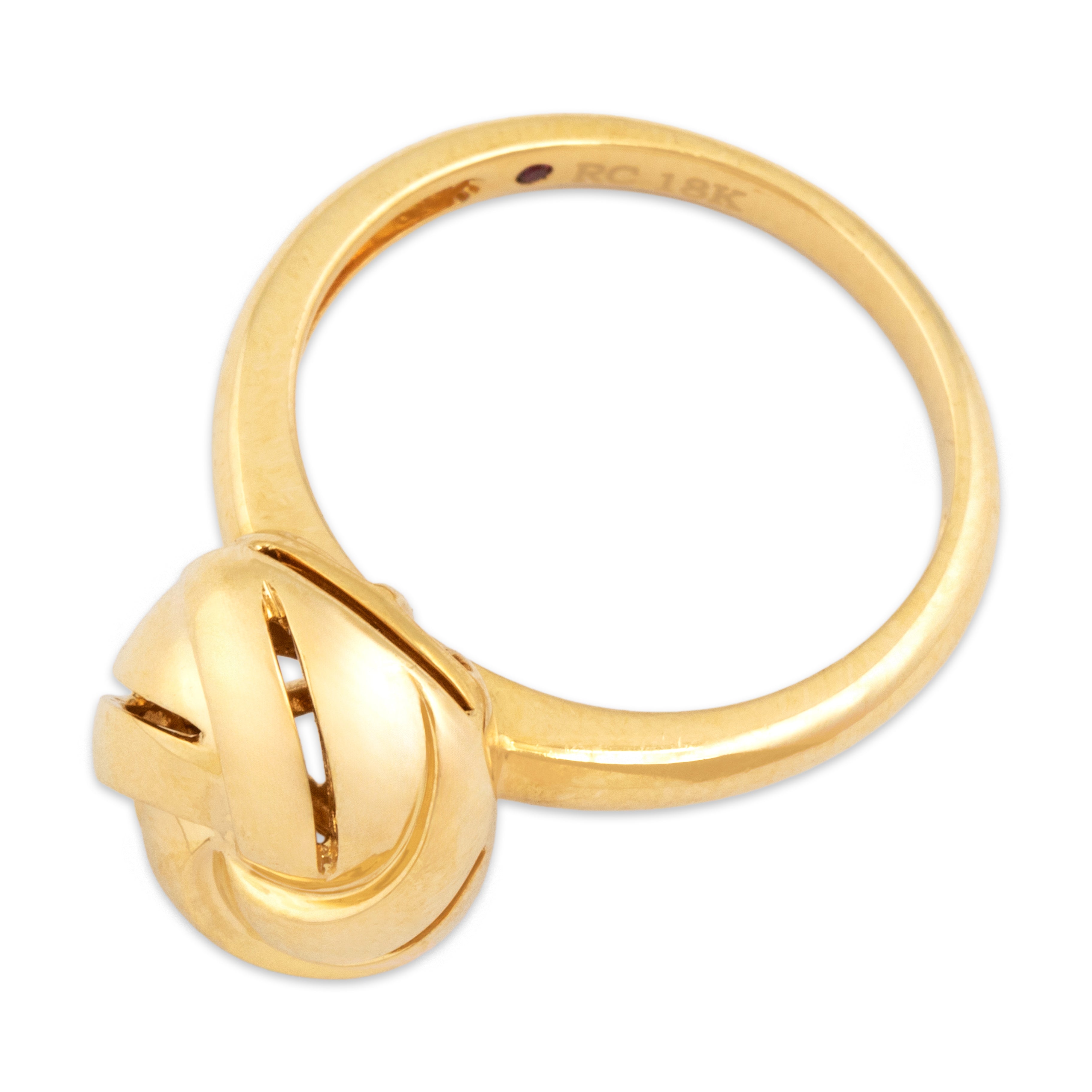 Estate Roberto Coin Italian 18k Yellow Gold Love Knot Dome Ring - Overall view