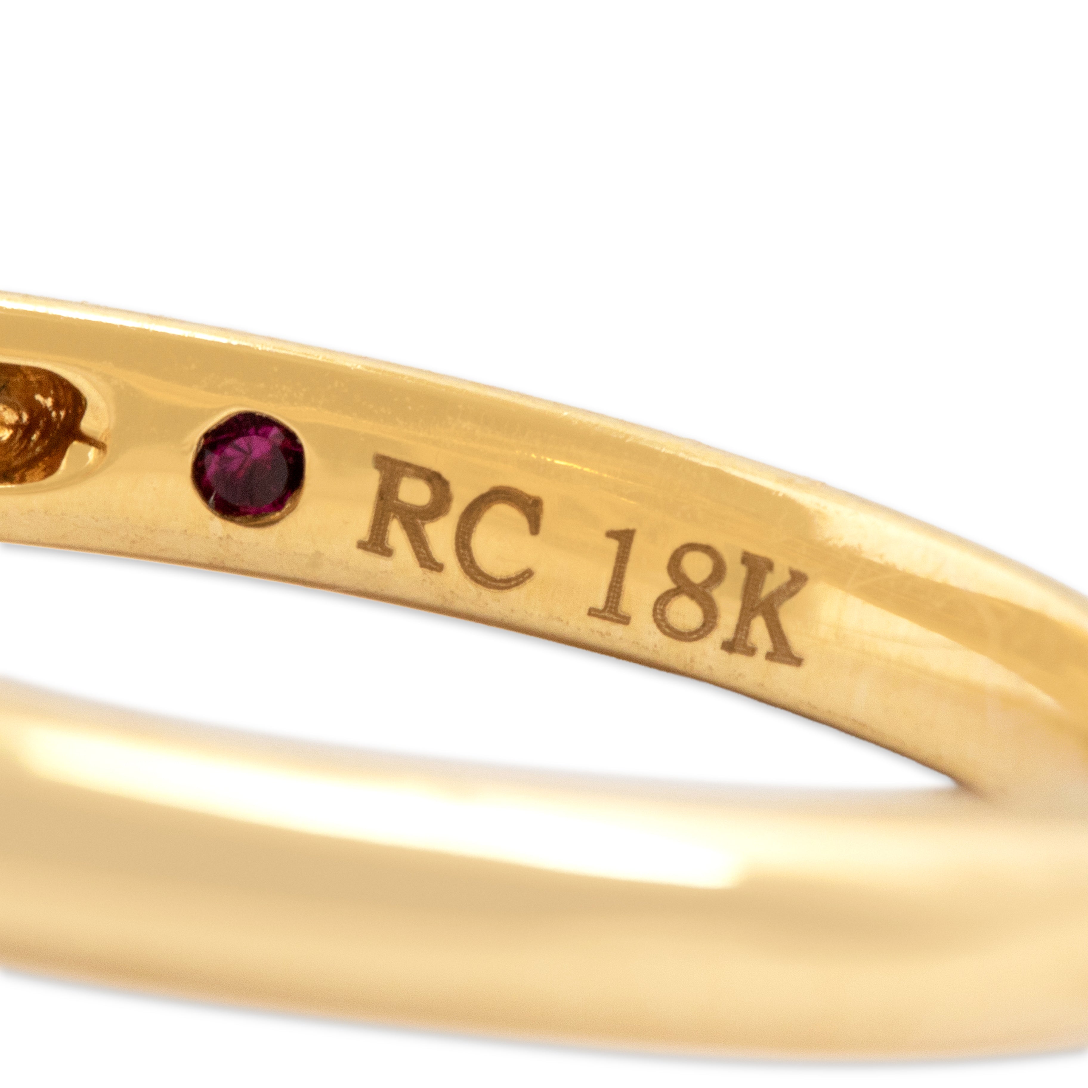 Estate Roberto Coin Italian 18k Yellow Gold Love Knot Dome Ring - Hallmark view
