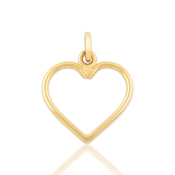 Vintage 18k Yellow Gold Open Heart Charm / Pendant