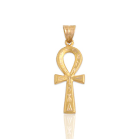 Vintage Egyptian 18k Yellow Gold Key Of Life Ankh Charm / Pendant