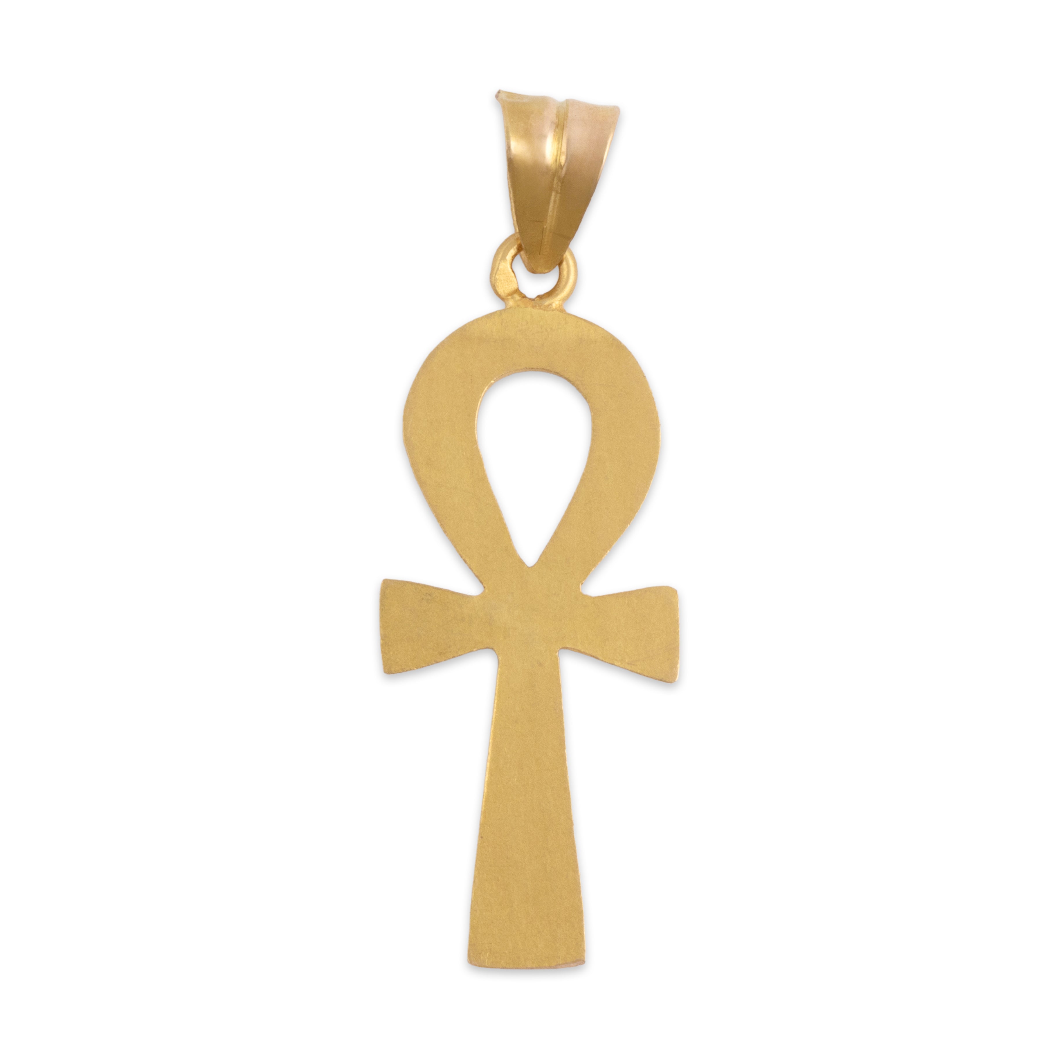 Vintage Egyptian 18k Yellow Gold Key Of Life Ankh Charm / Pendant - Back view