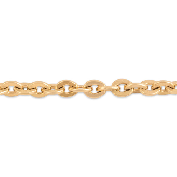 Vintage 18k Rosy Yellow Gold Classic Cable Link Bracelet 7.5