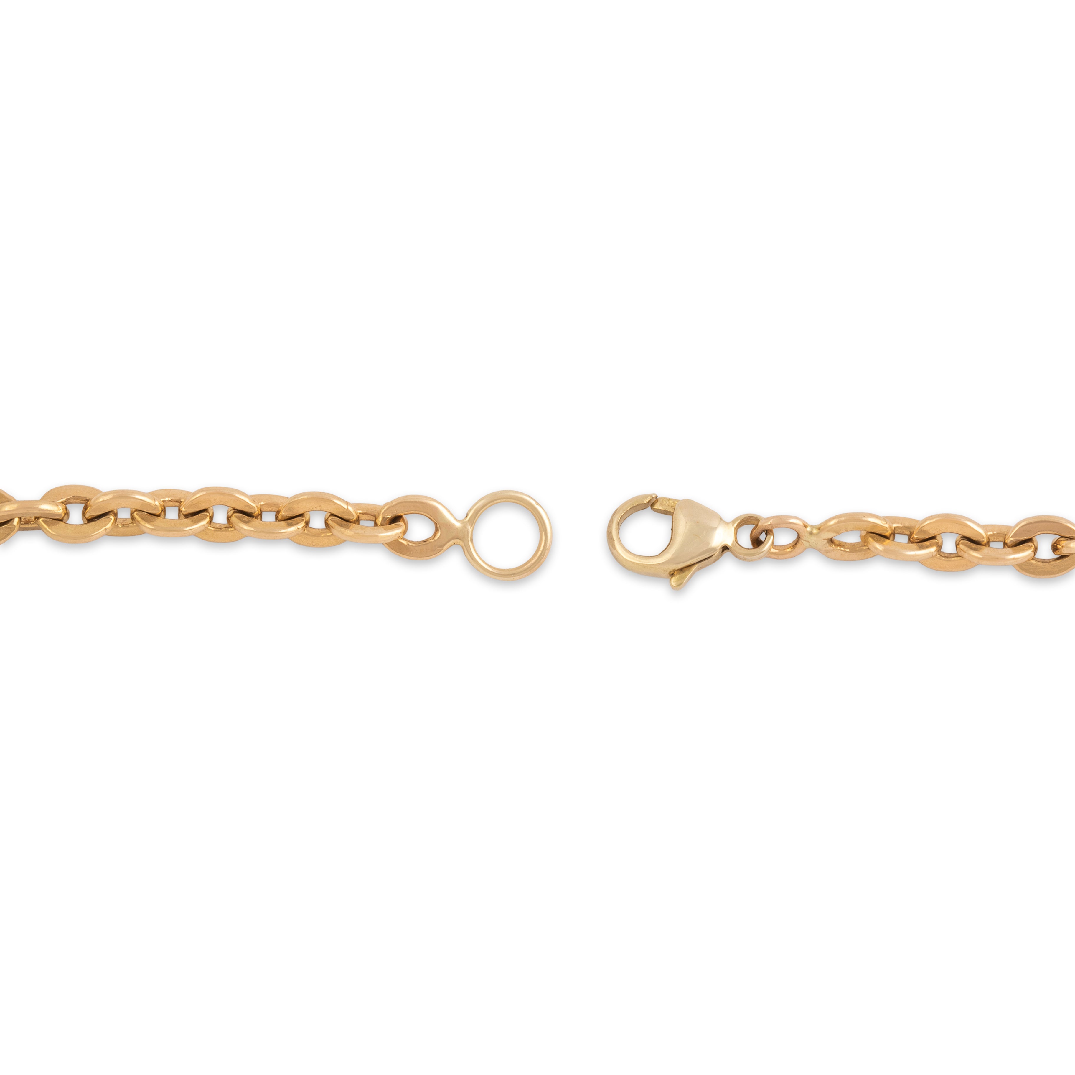 Vintage 18k Rosy Yellow Gold Classic Cable Link Bracelet - clasp view