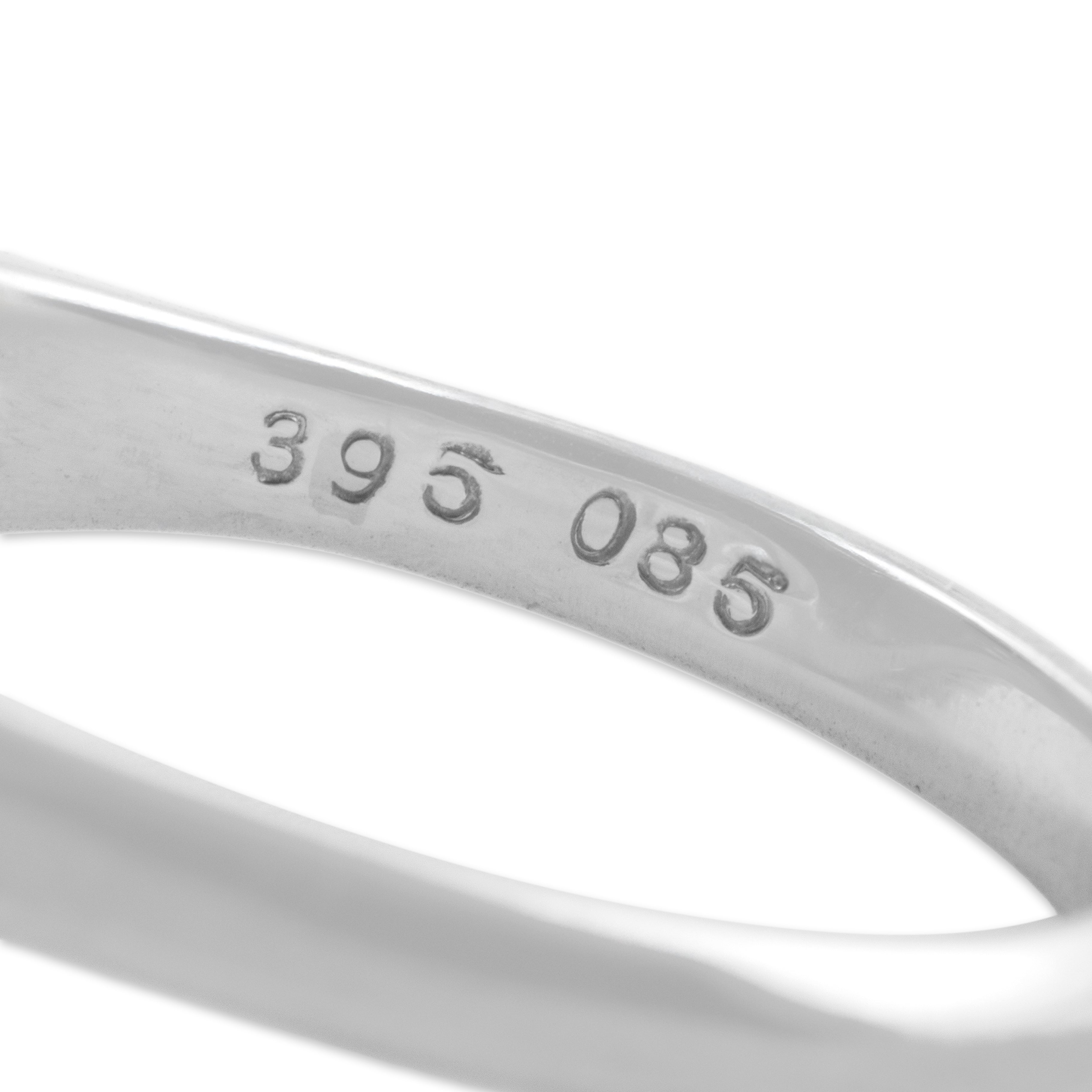 Vintage Platinum [Custom Carat] Mesmerizing Accented Cabochon Cocktail Ring - Hallmark view